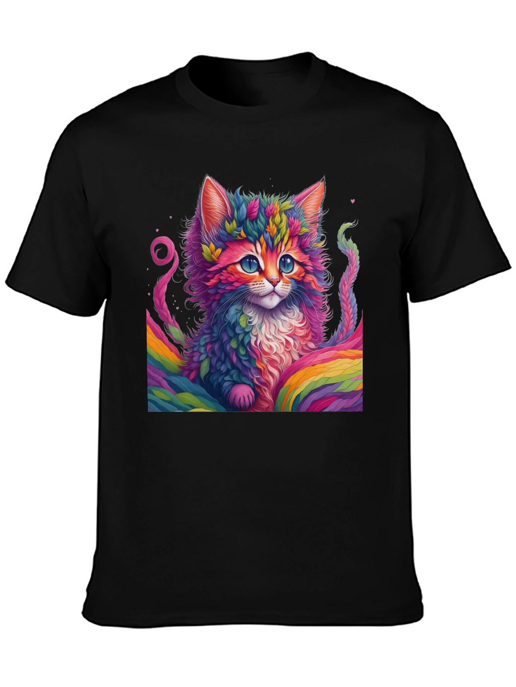 Rainbow Kitten T-Shirt - Vivid Cat Graphic Tee