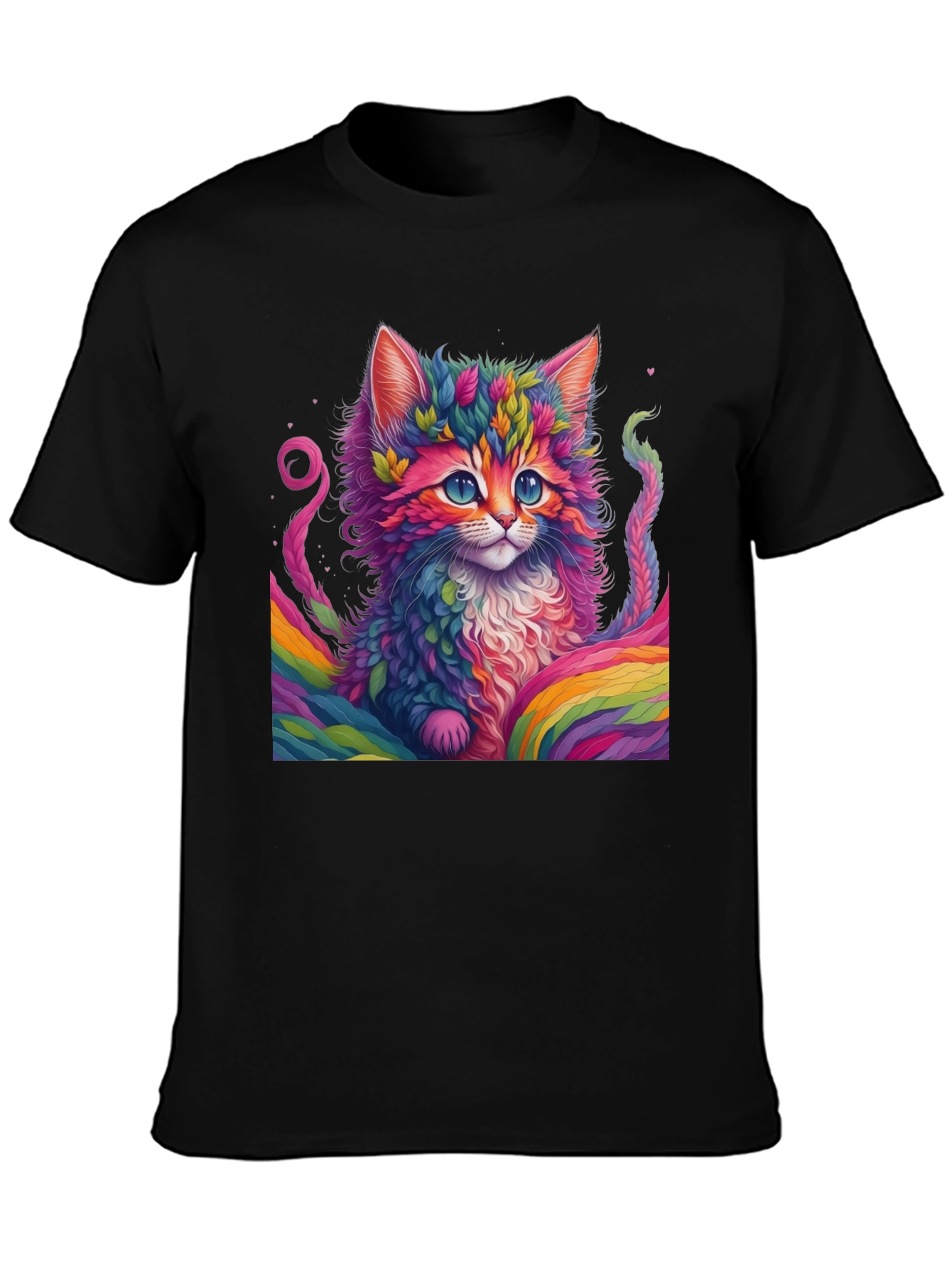 Rainbow Kitten T-Shirt - Vivid Cat Graphic Tee