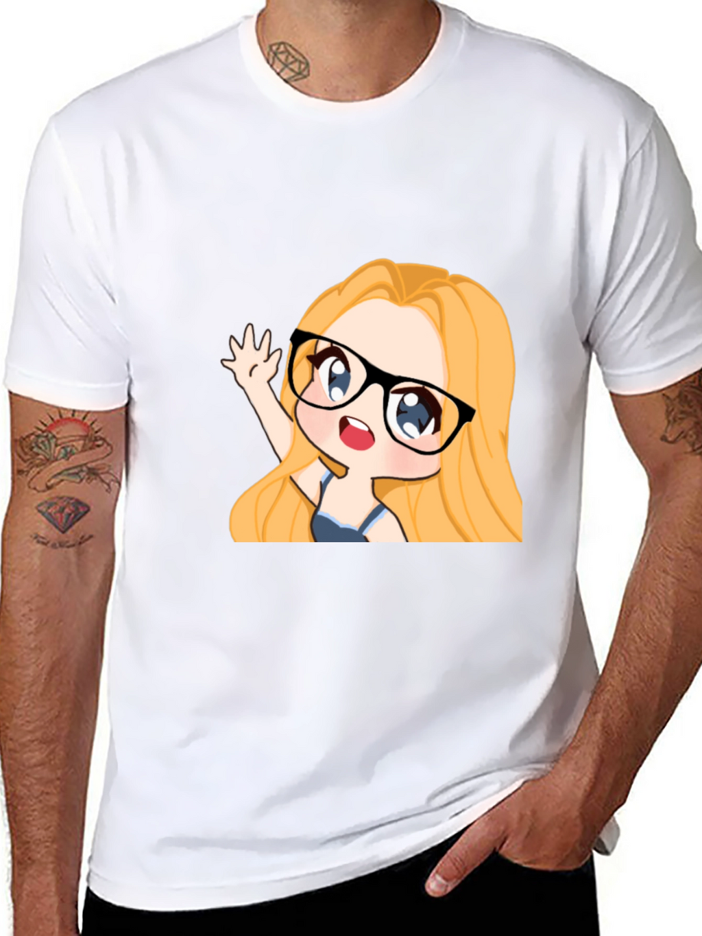 Anime Girl Graphic Tee - Black Cotton Casual T-Shirt