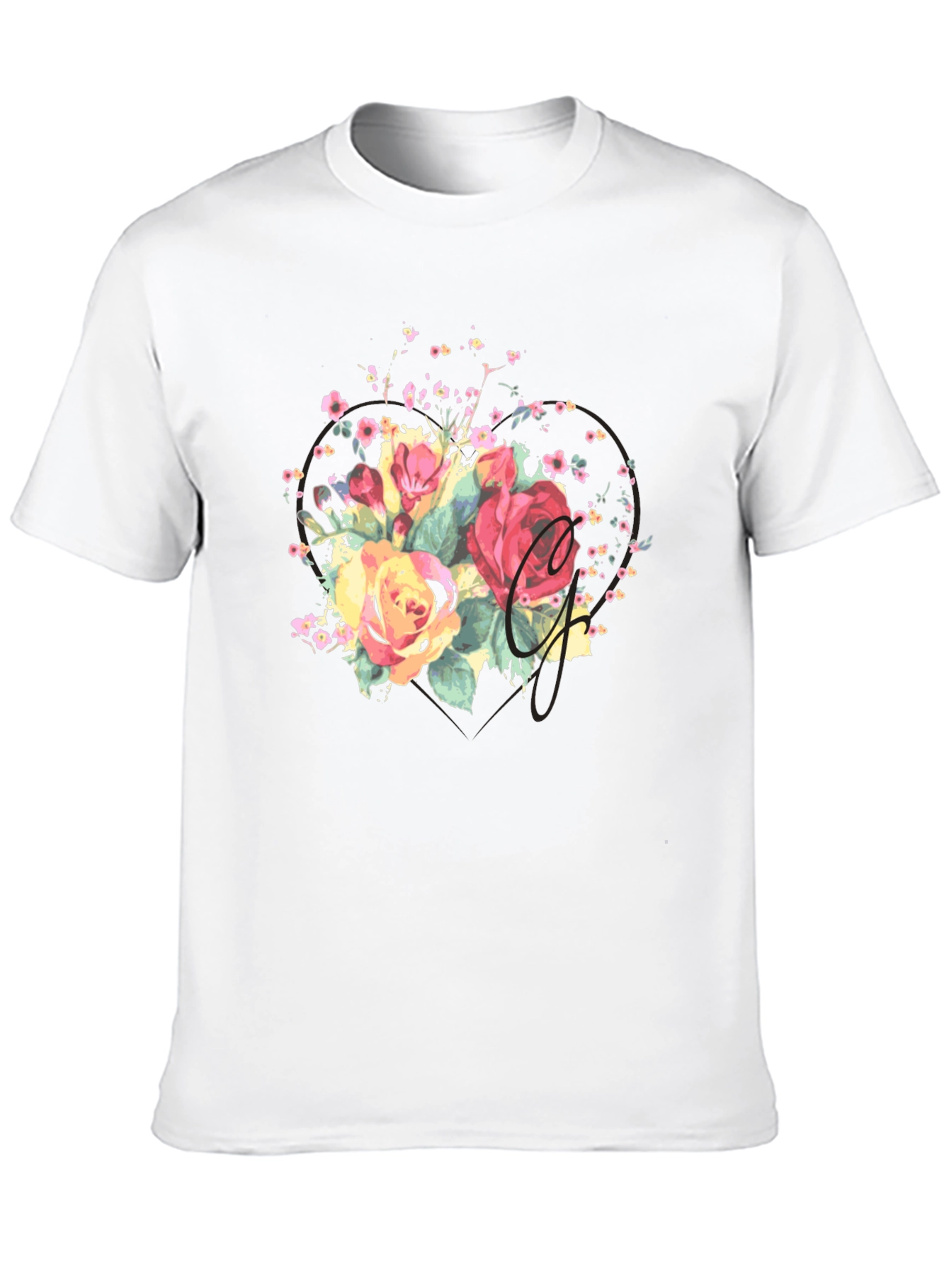 Floral Letter T-Shirt - Stylish and Unique