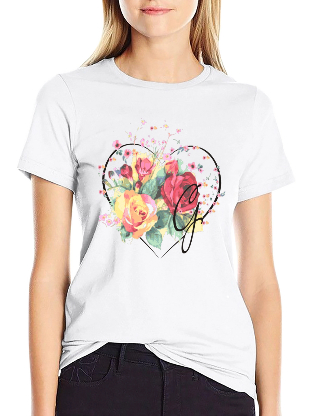 Floral Letter T-Shirt - Stylish and Unique