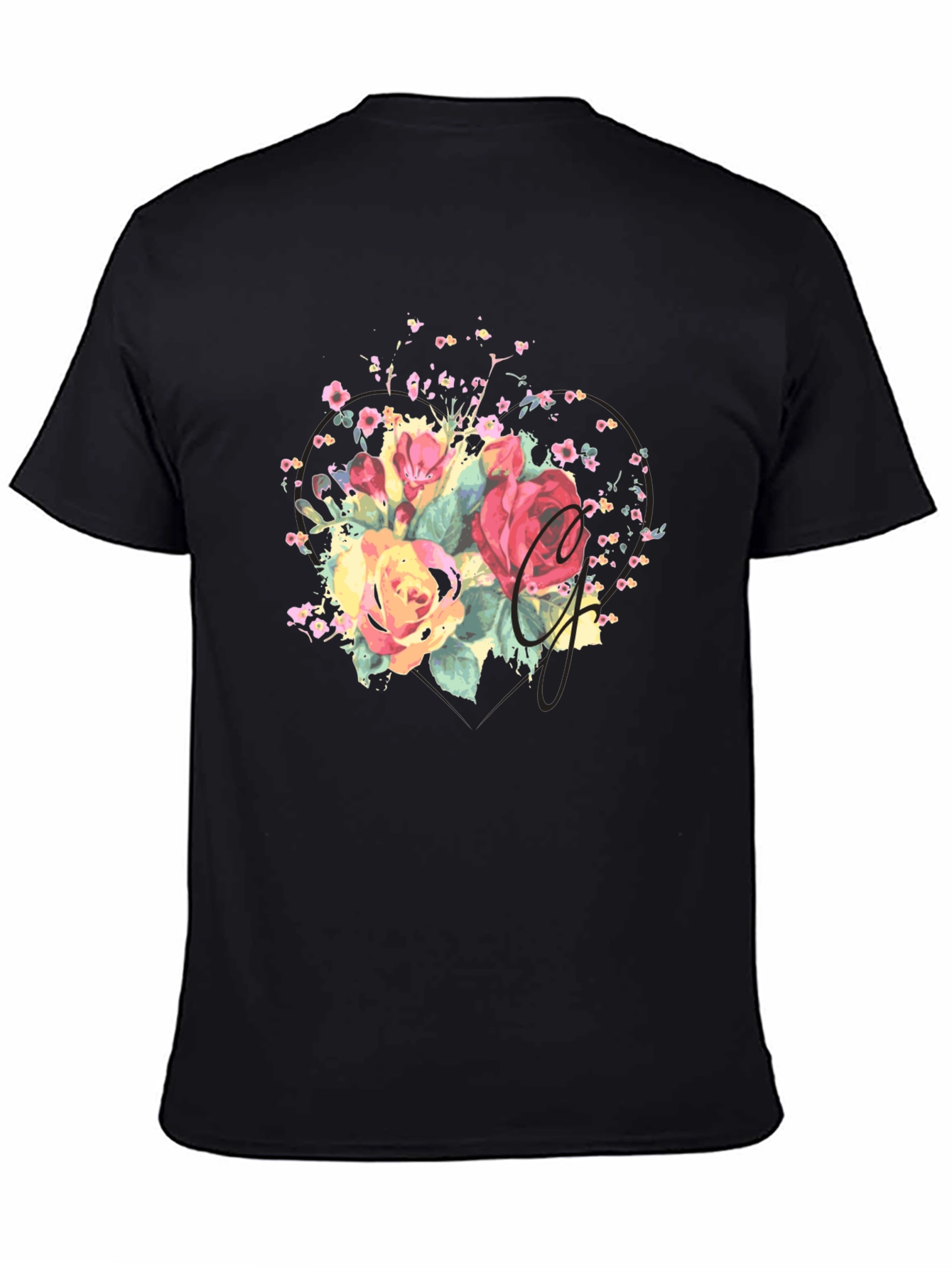 Floral Letter T-Shirt - Stylish and Unique