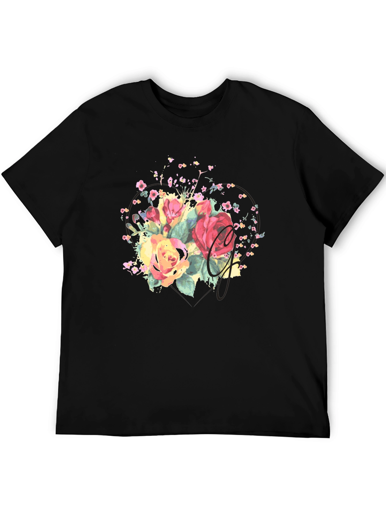 Floral Letter T-Shirt - Stylish and Unique