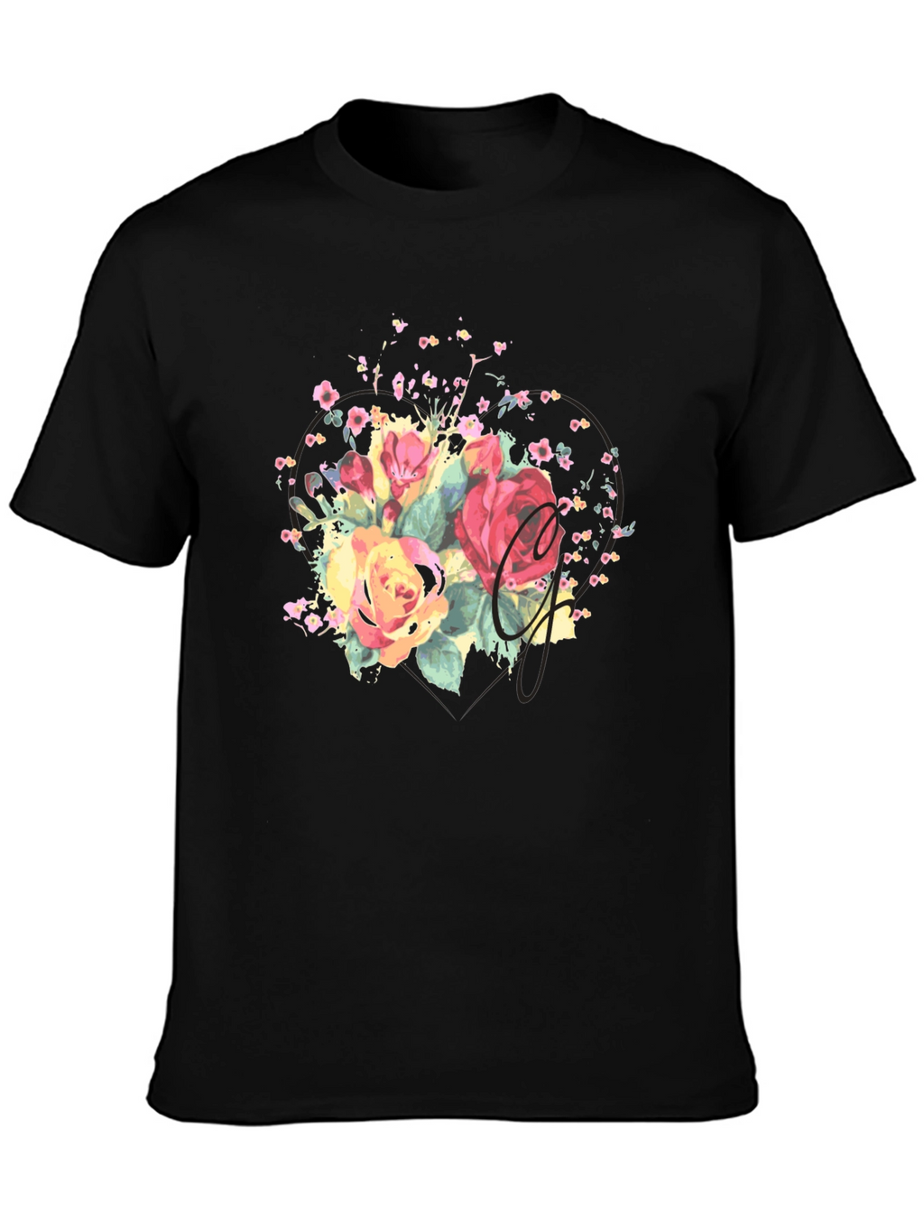 Floral Letter T-Shirt - Stylish and Unique