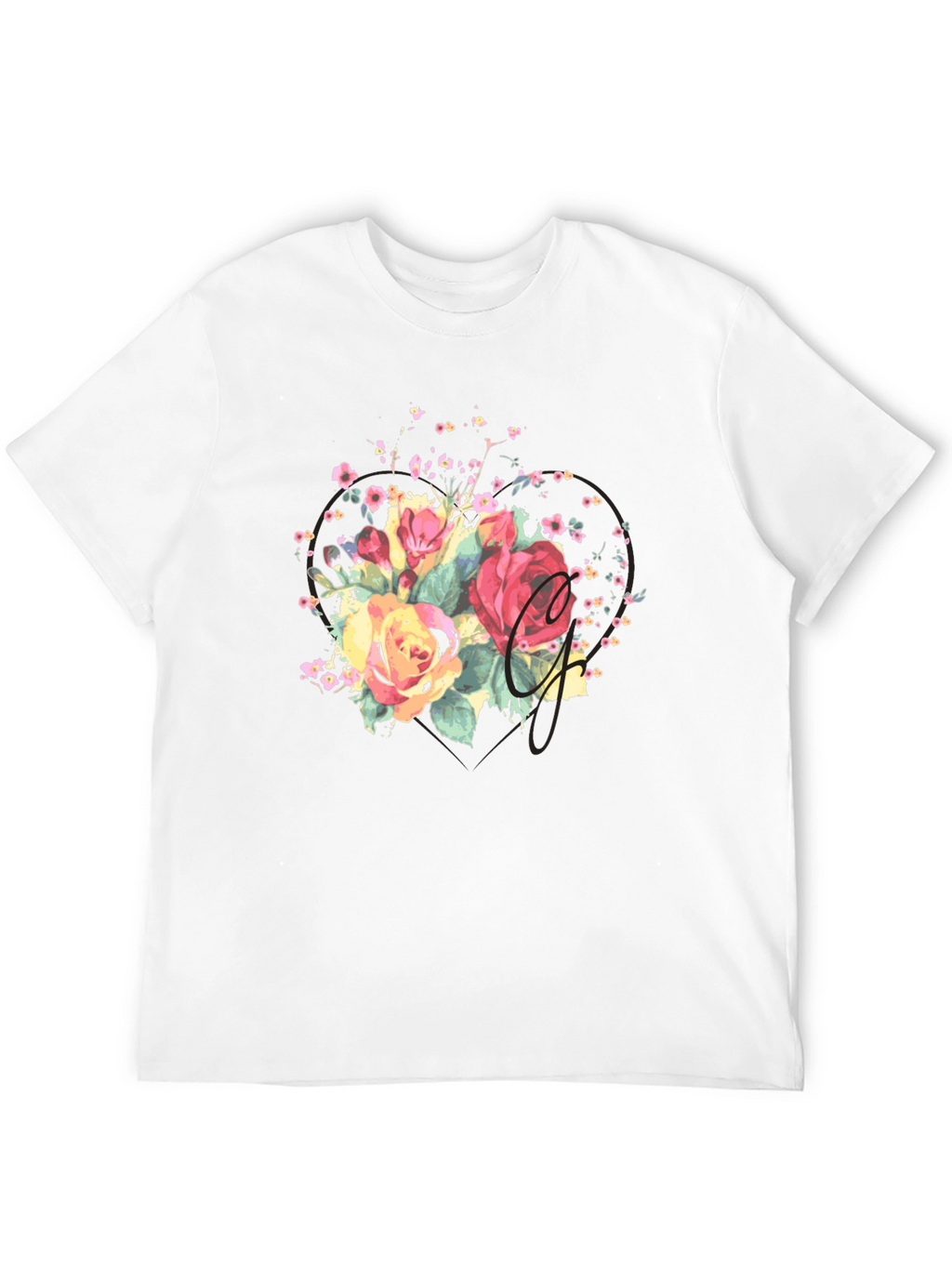 Floral Letter T-Shirt - Stylish and Unique