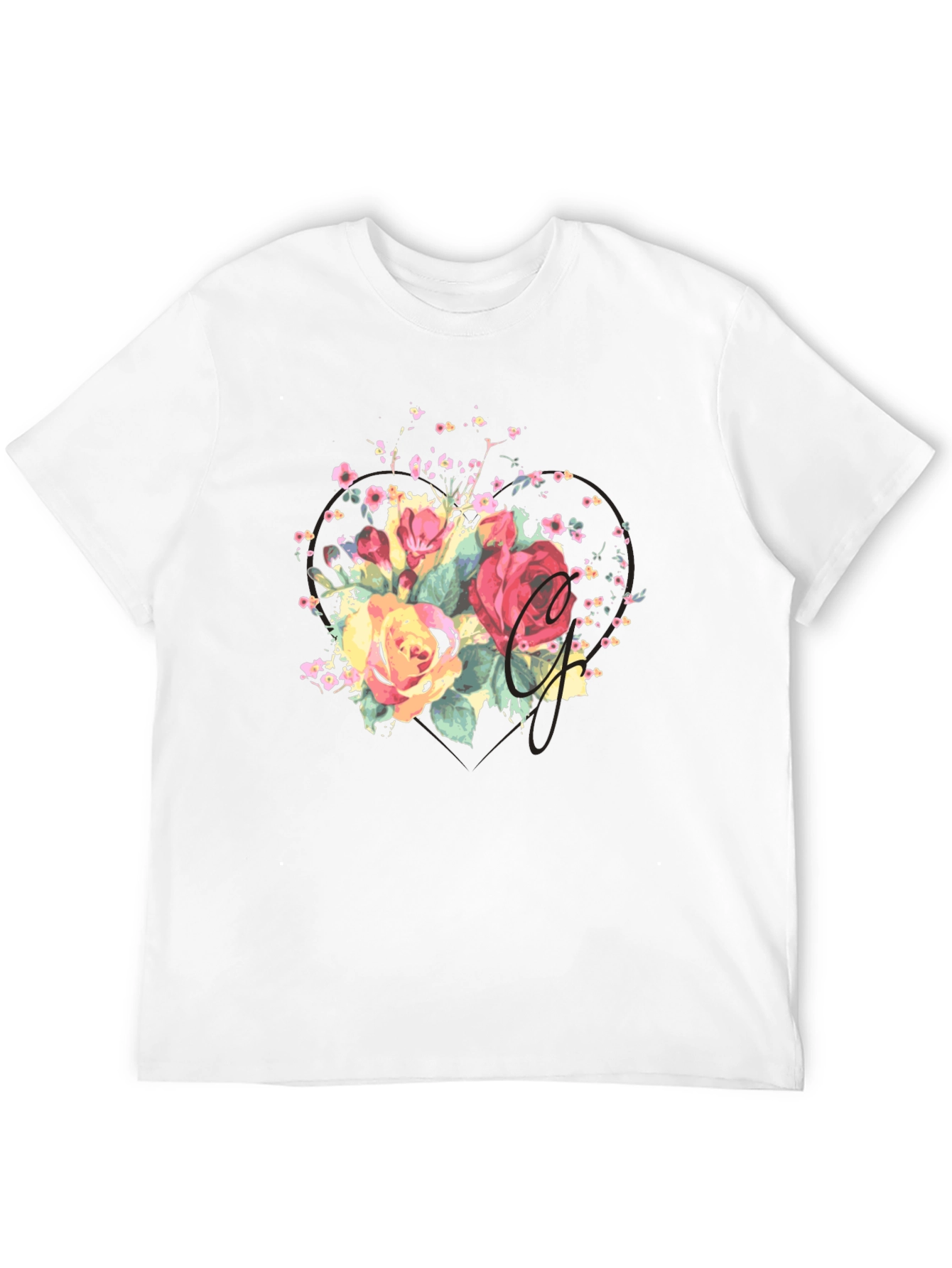 Floral Letter T-Shirt - Stylish and Unique