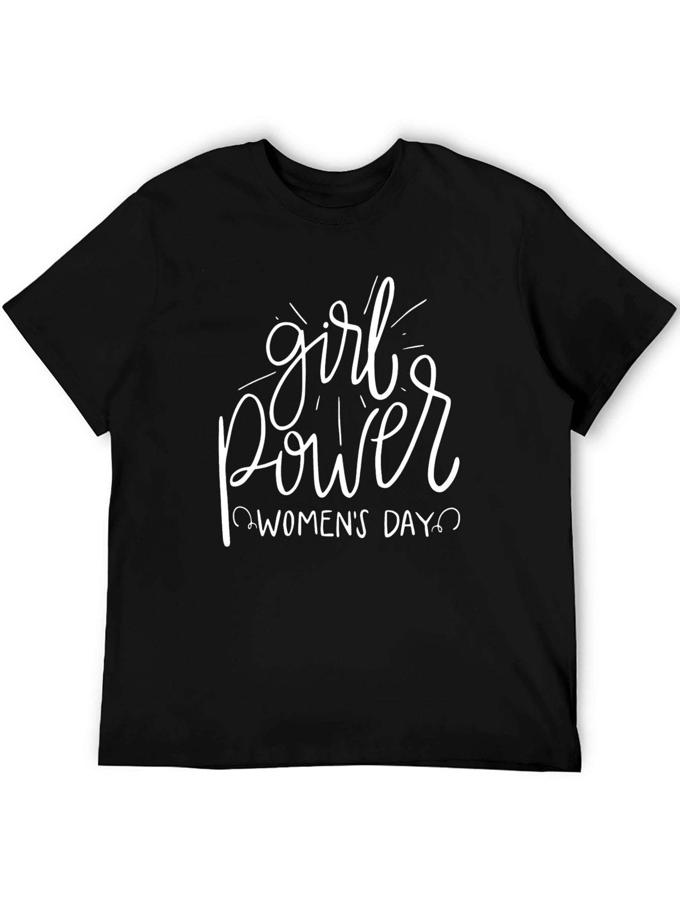 Girl Power Womens Day Black T-Shirt