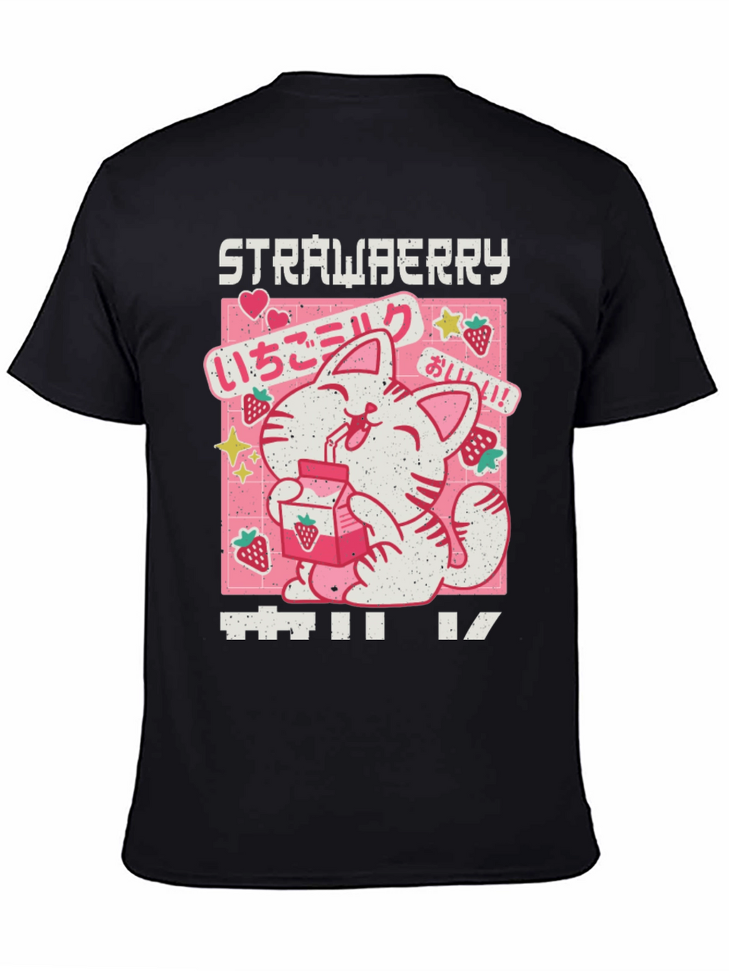 Strawberry Milk Kawaii Cat Graphic Tee