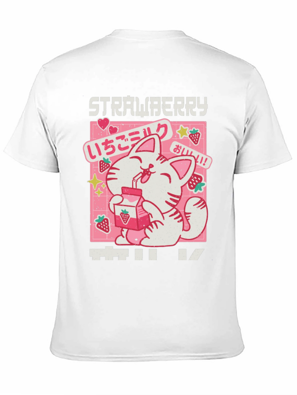Strawberry Milk Kawaii Cat Graphic Tee