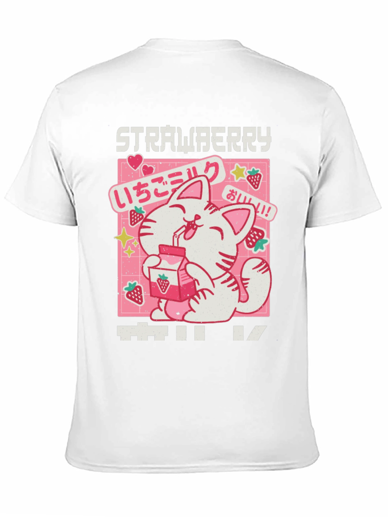 Strawberry Milk Kawaii Cat Graphic Tee