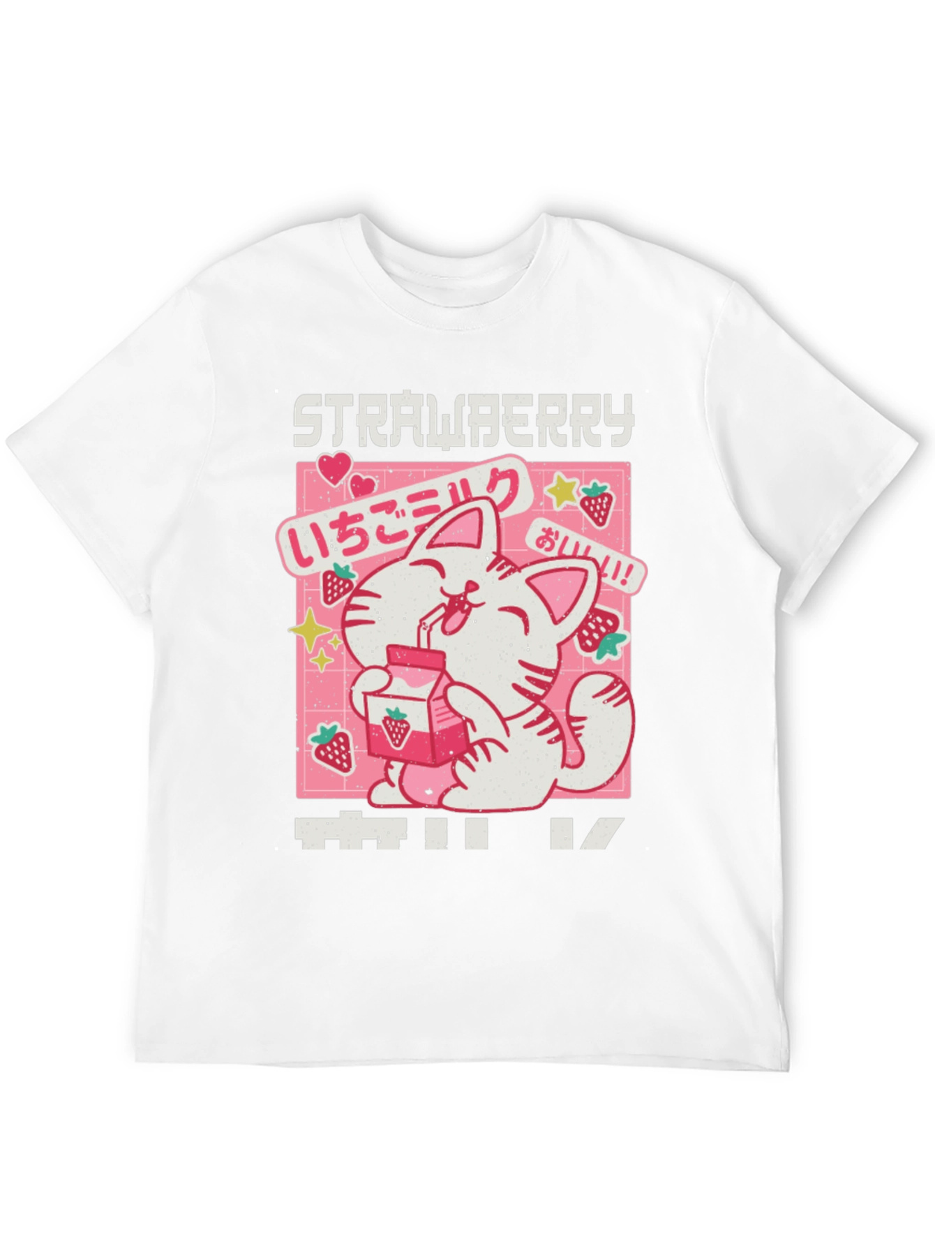 Strawberry Milk Kawaii Cat Graphic Tee