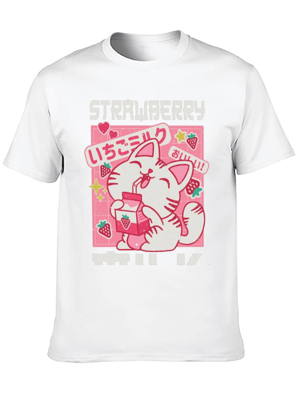 Strawberry Milk Kawaii Cat Graphic Tee