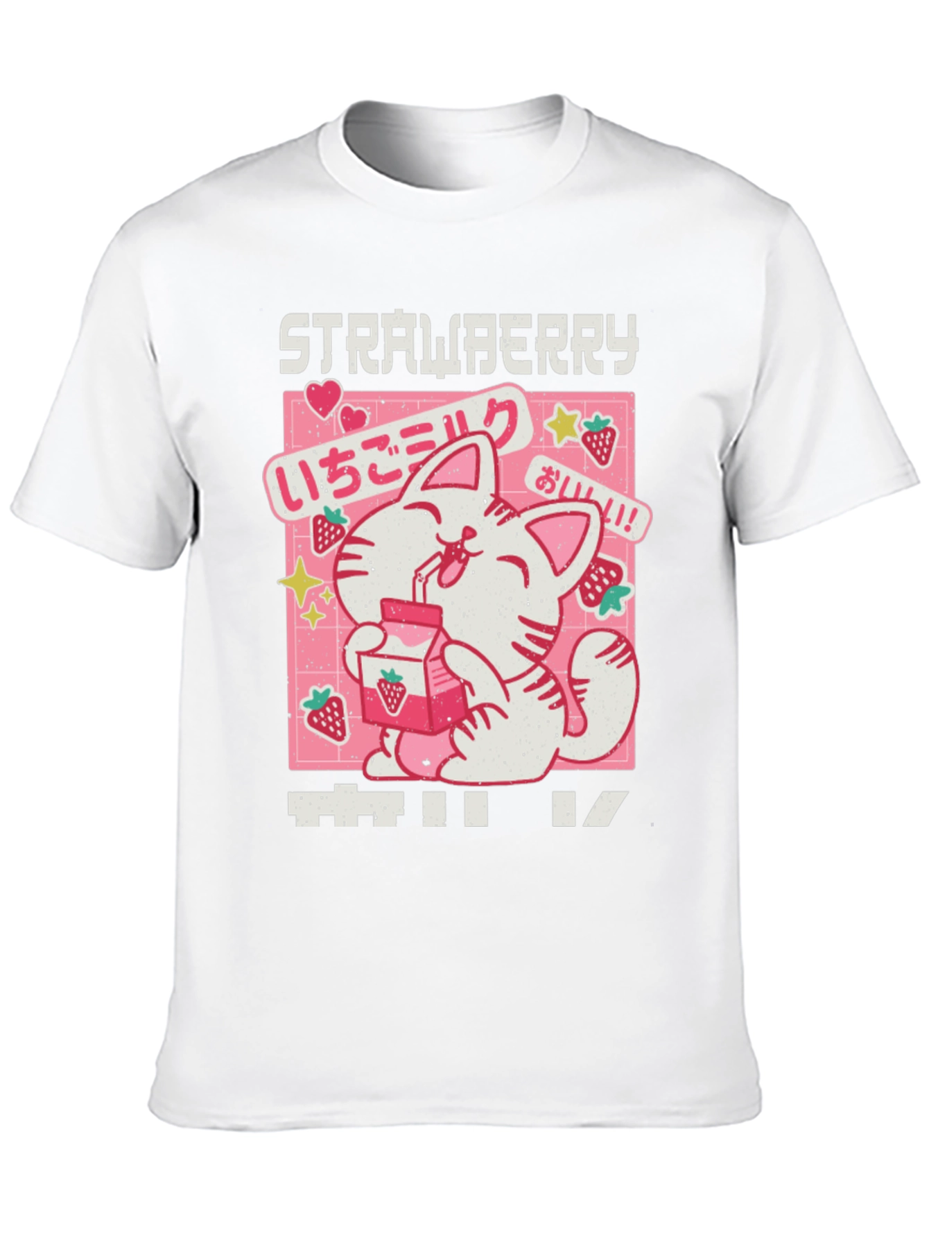 Strawberry Milk Kawaii Cat Graphic Tee