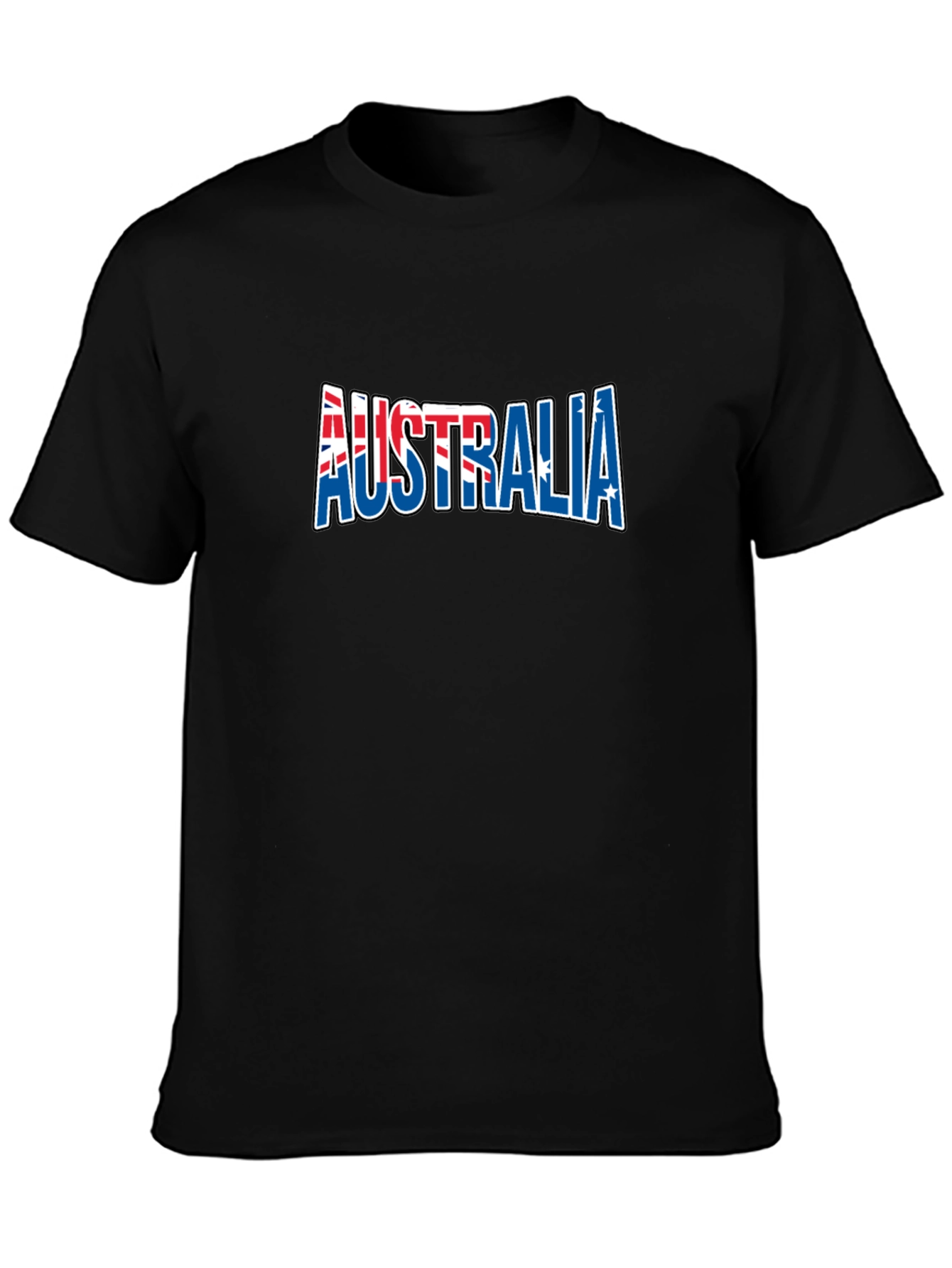Australia Flag Graphic Print Black T-Shirt