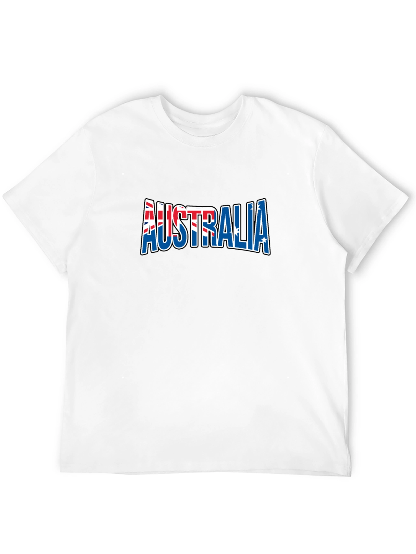 Australia Flag Graphic Print Black T-Shirt