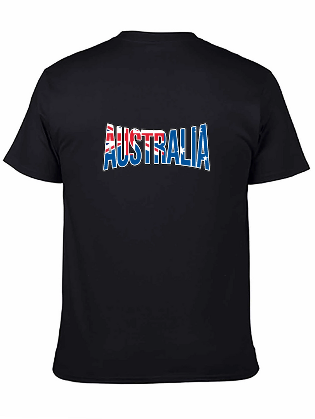Australia Flag Graphic Print Black T-Shirt
