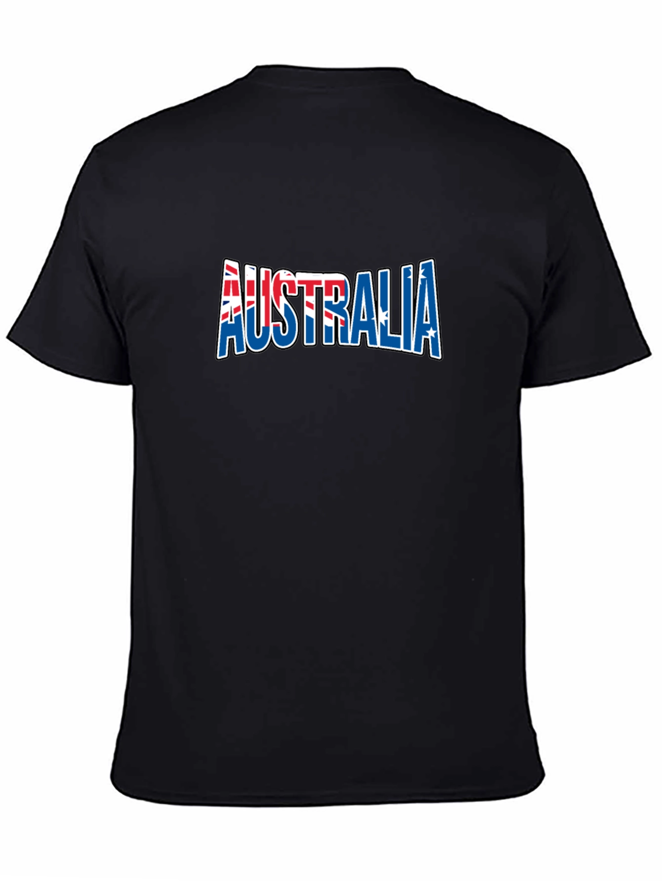 Australia Flag Graphic Print Black T-Shirt