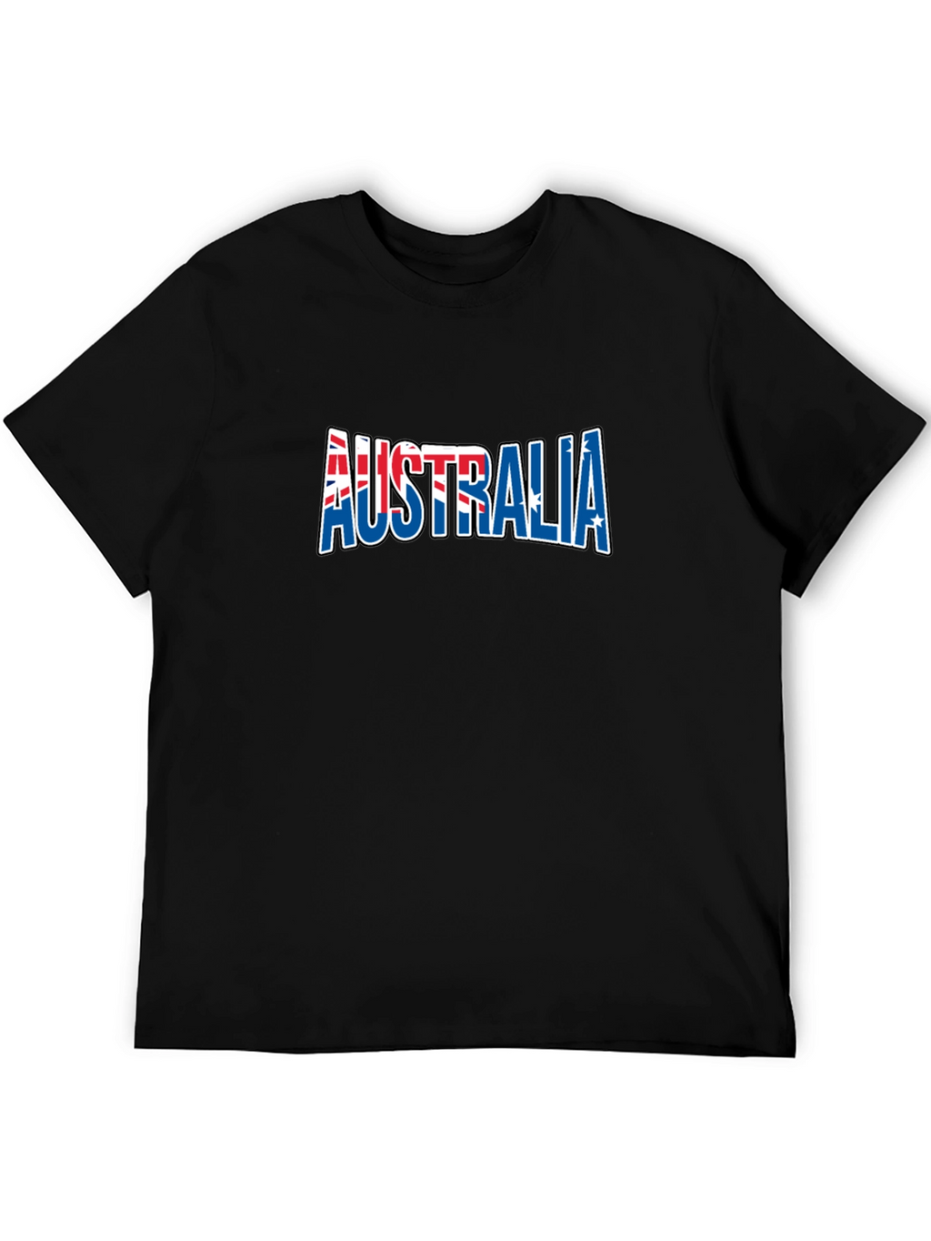 Australia Flag Graphic Print Black T-Shirt