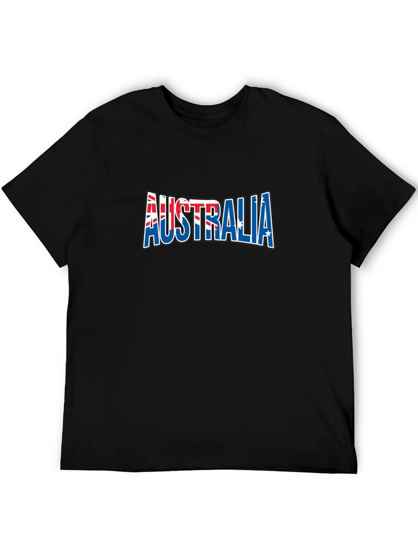 Australia Flag Graphic Print Black T-Shirt