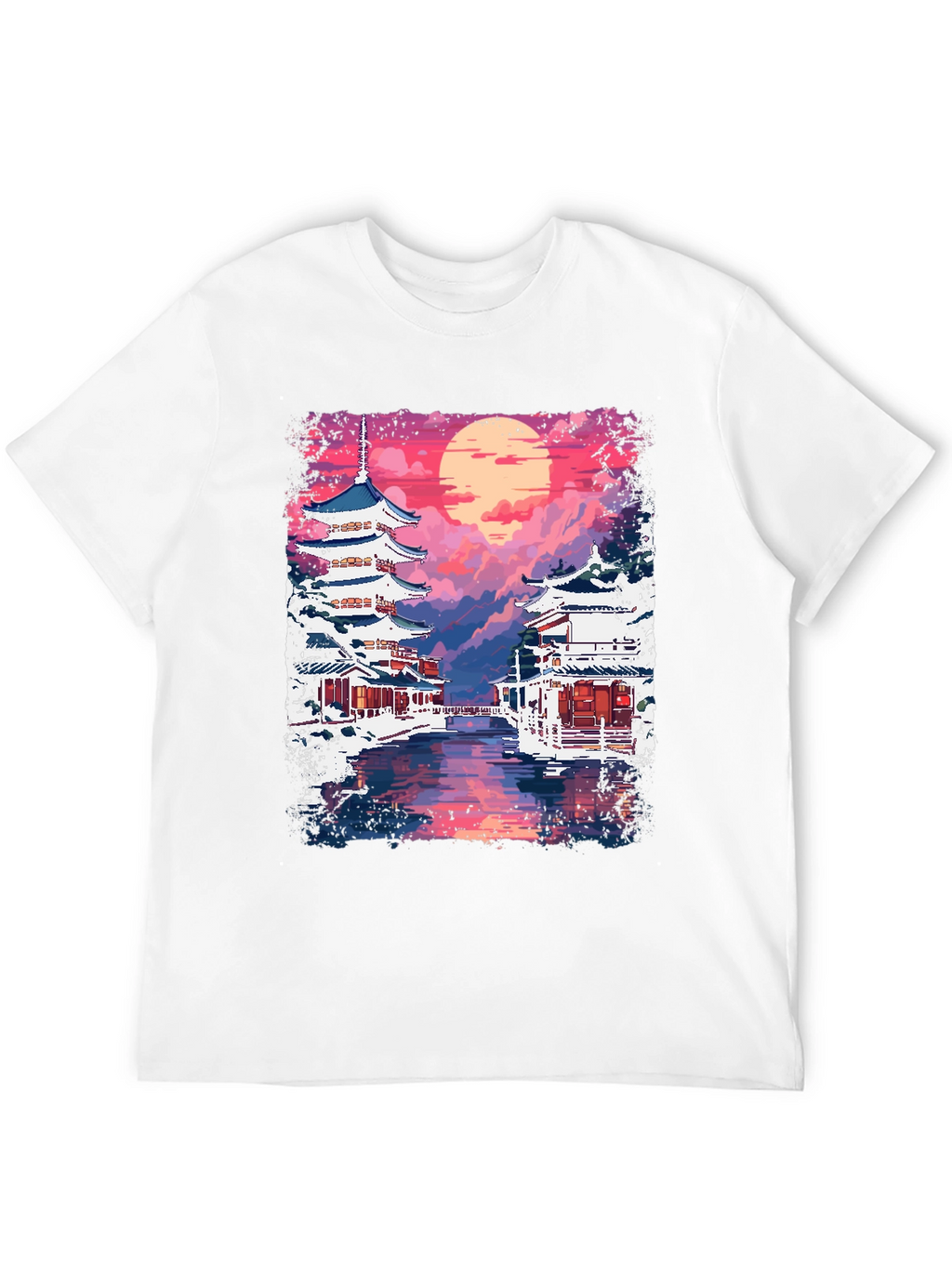 Japanese Temple Pixel Art T-Shirt