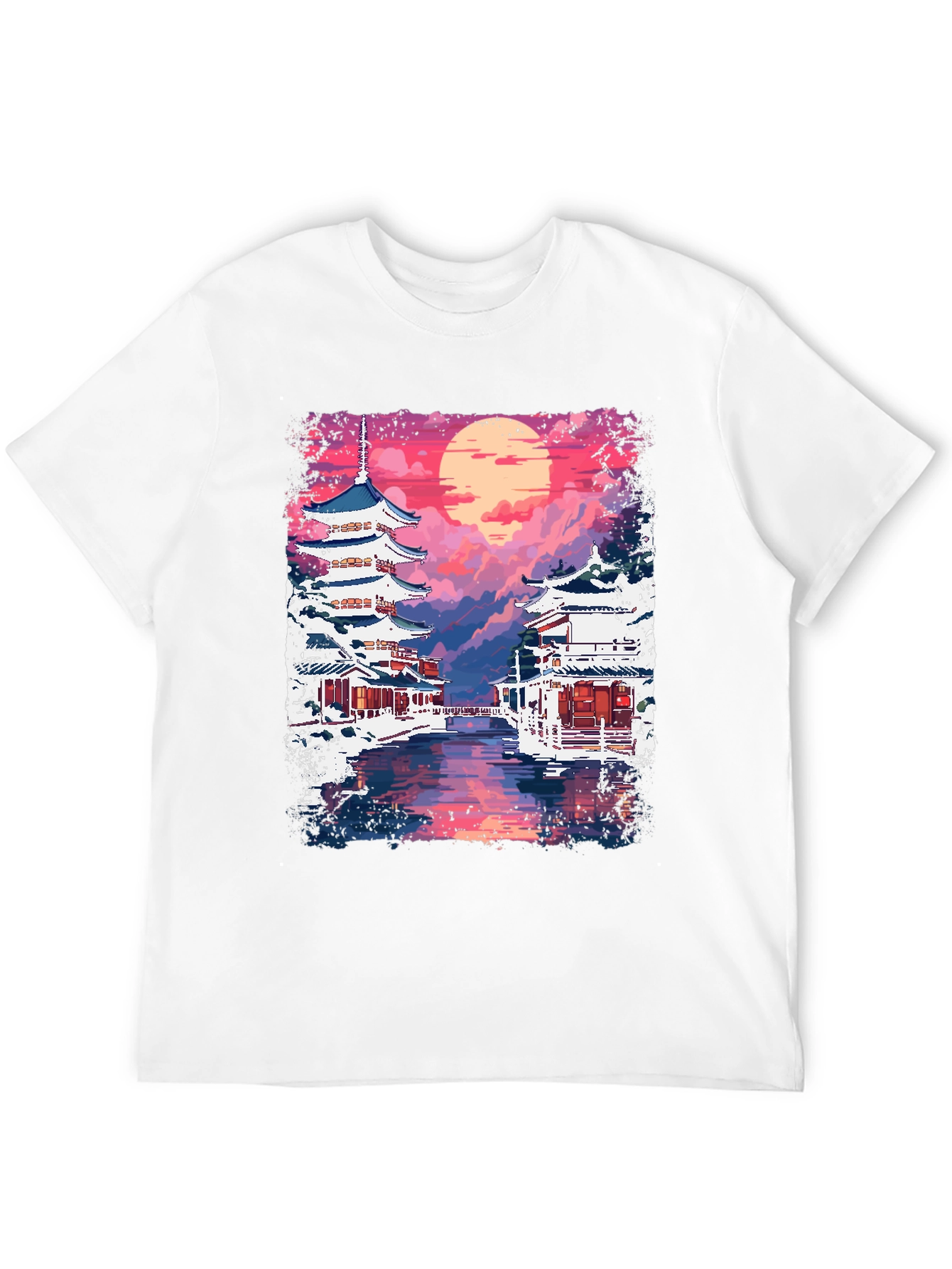 Japanese Temple Pixel Art T-Shirt