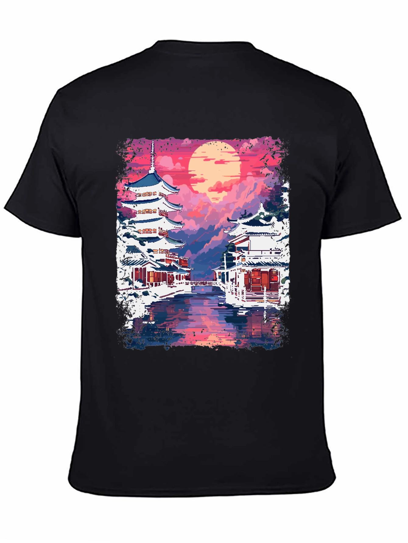 Japanese Temple Pixel Art T-Shirt
