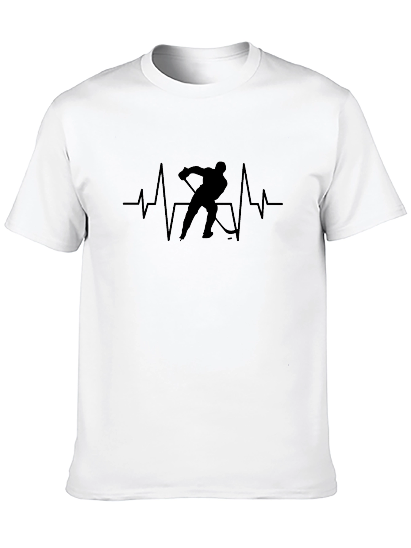 Hockey Heartbeat Graphic T-Shirt - Black