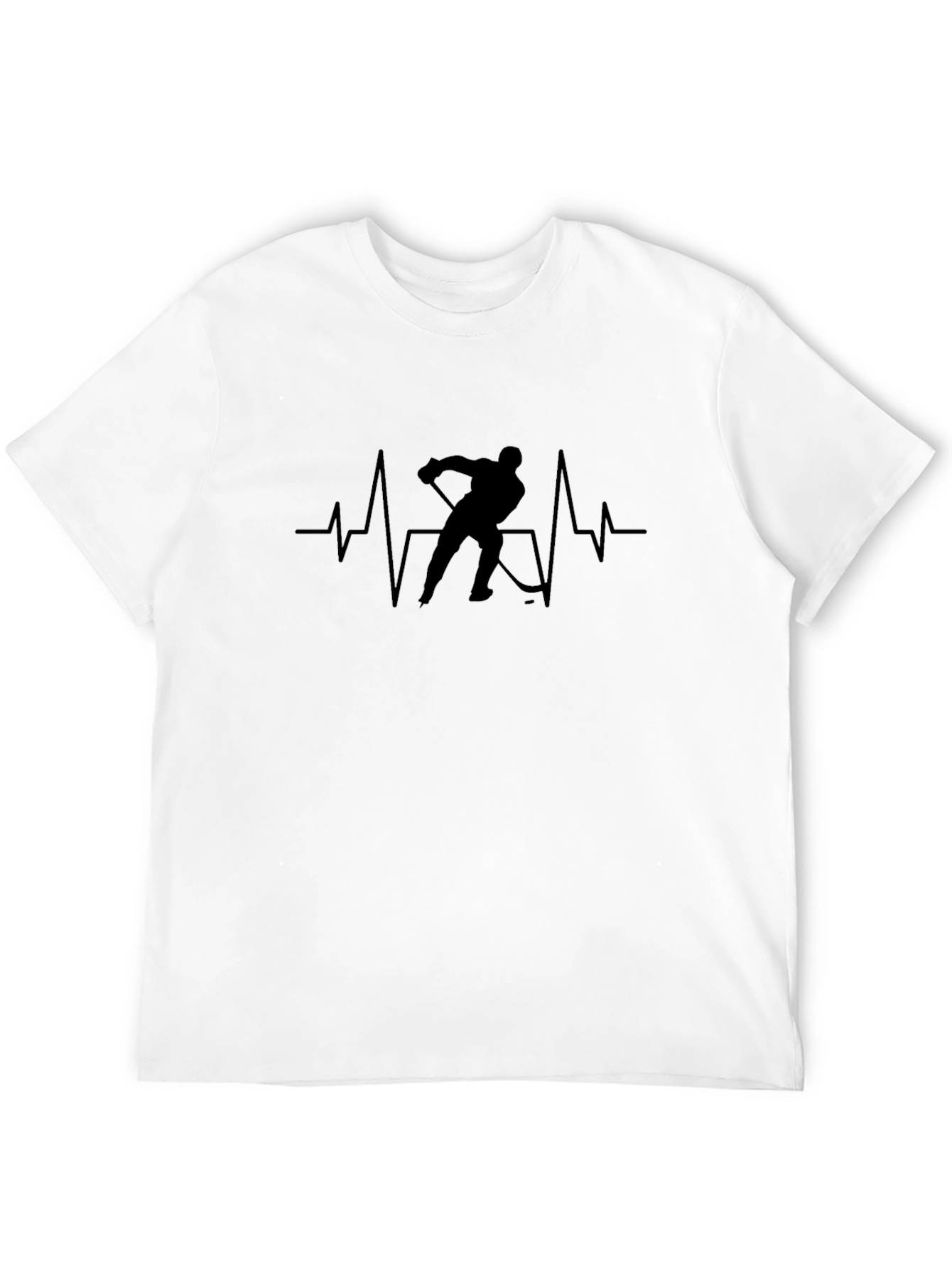 Hockey Heartbeat Graphic T-Shirt - Black