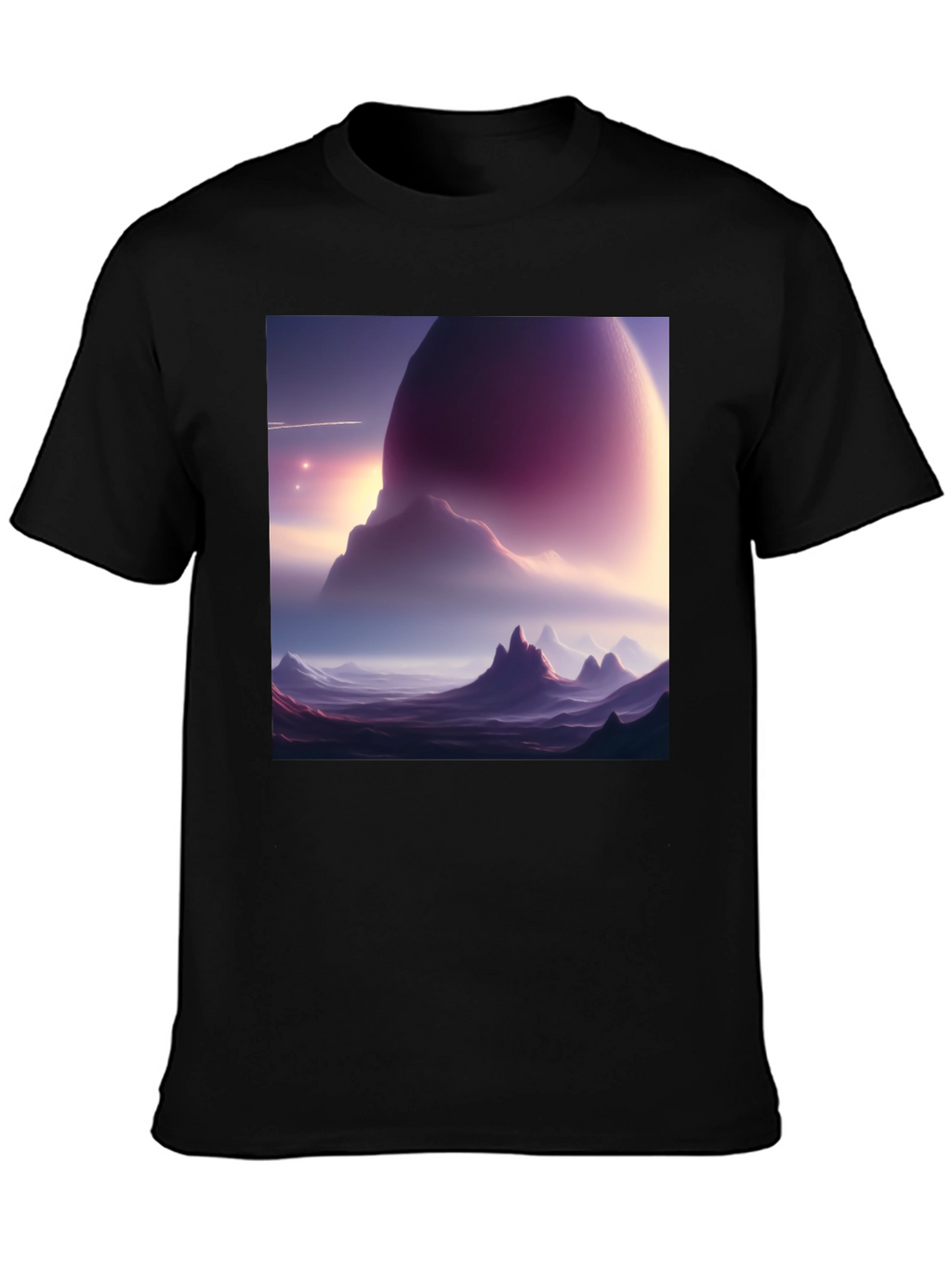 Cosmic Landscape Graphic Tee - Black Cotton