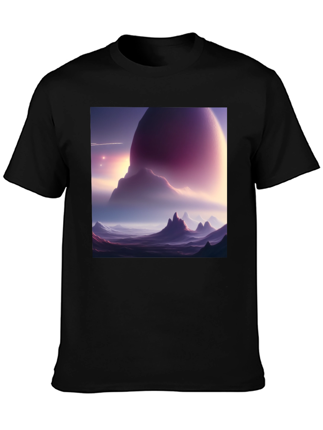 Cosmic Landscape Graphic Tee - Black Cotton