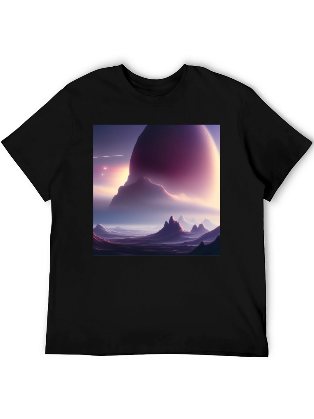 Cosmic Landscape Graphic Tee - Black Cotton