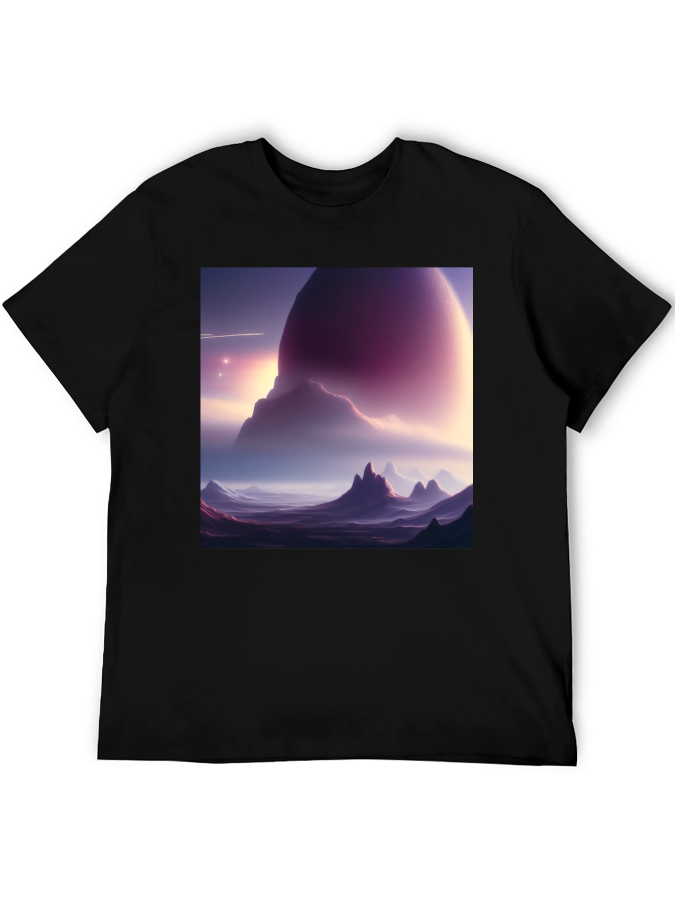 Cosmic Landscape Graphic Tee - Black Cotton