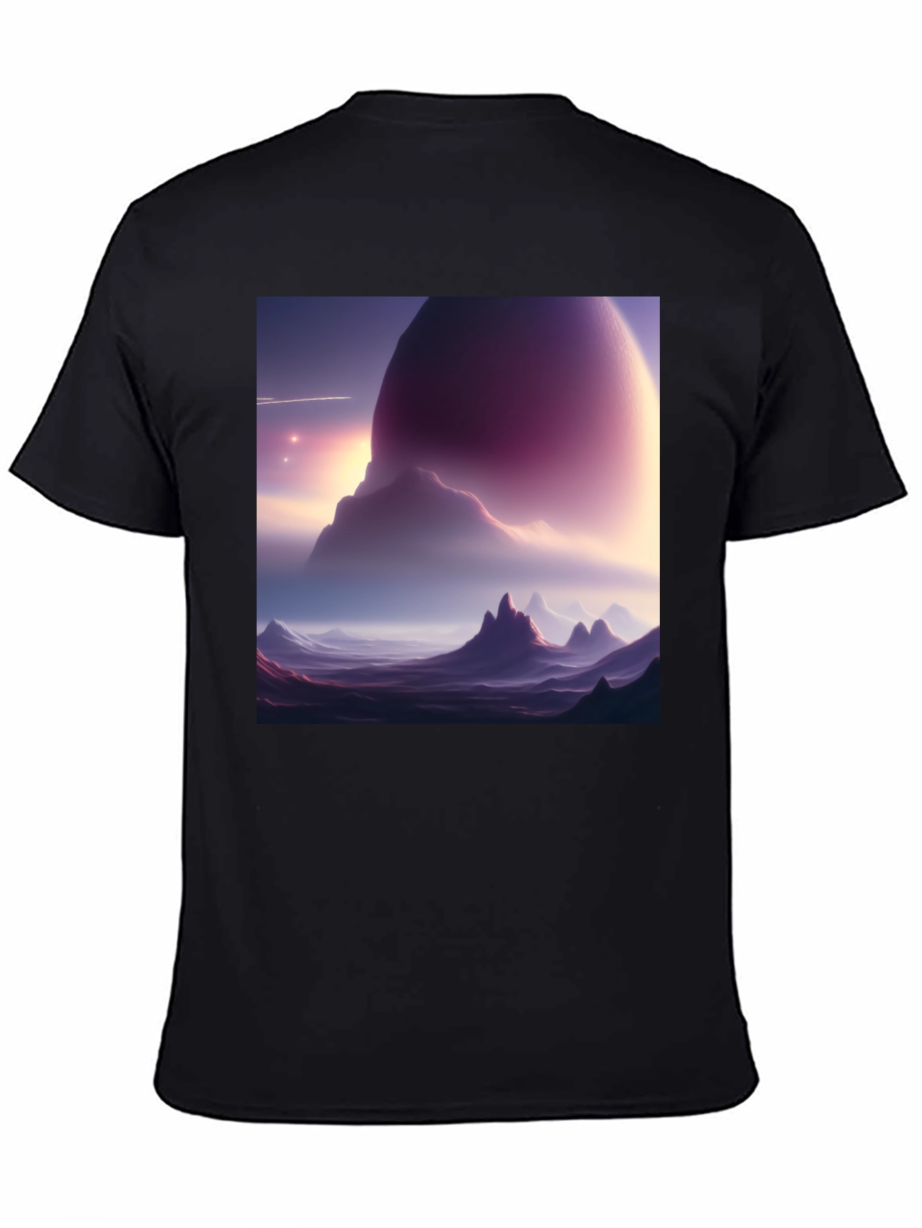 Cosmic Landscape Graphic Tee - Black Cotton