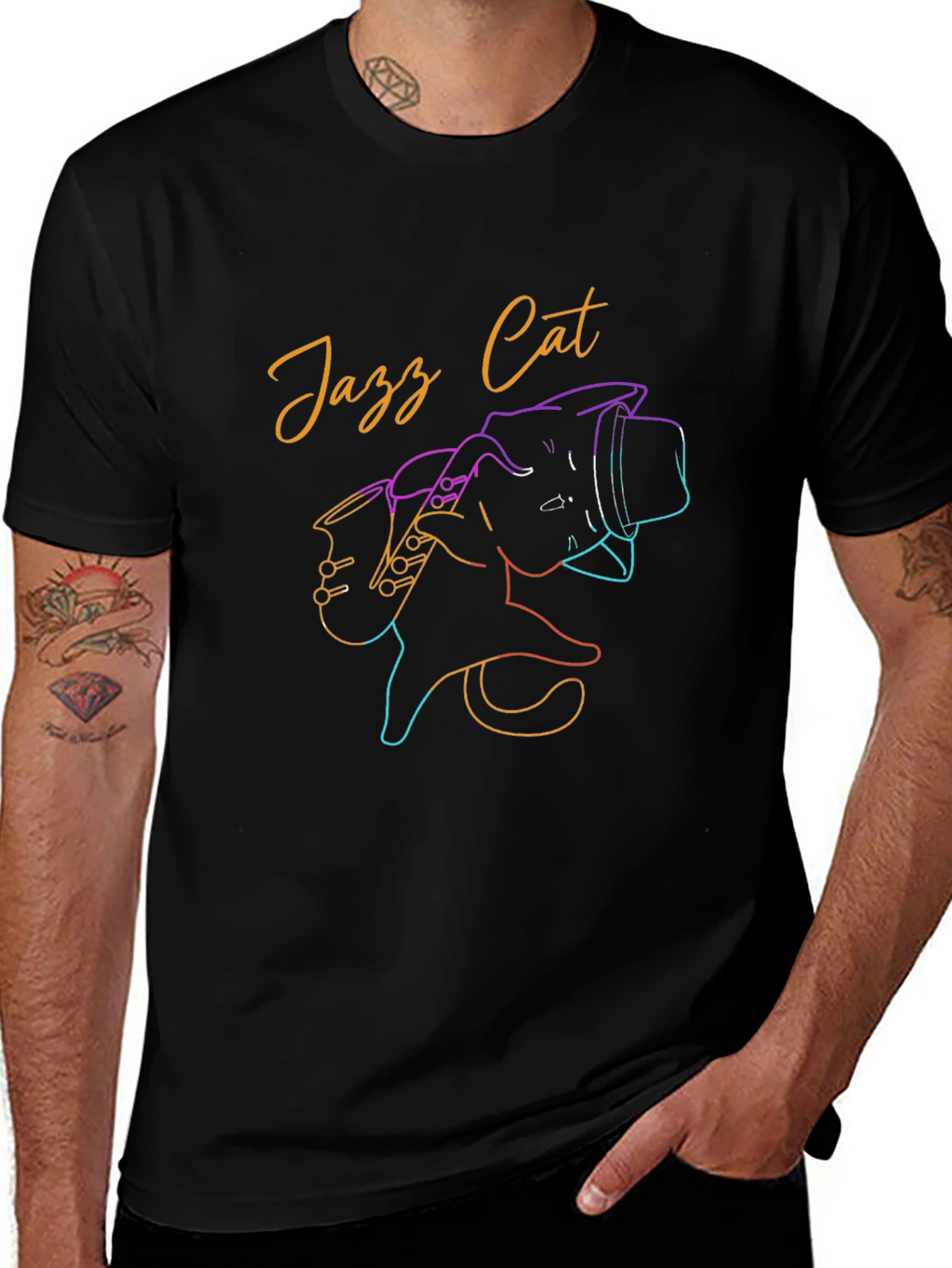 Jazz Cat T-Shirt - Cool Retro Graphic Tee