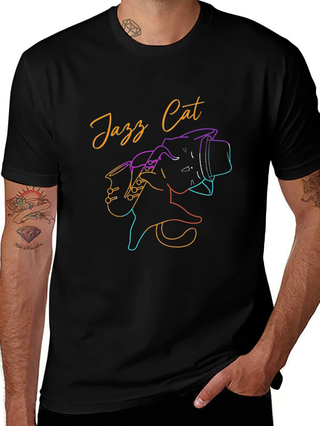 Jazz Cat T-Shirt - Cool Retro Graphic Tee