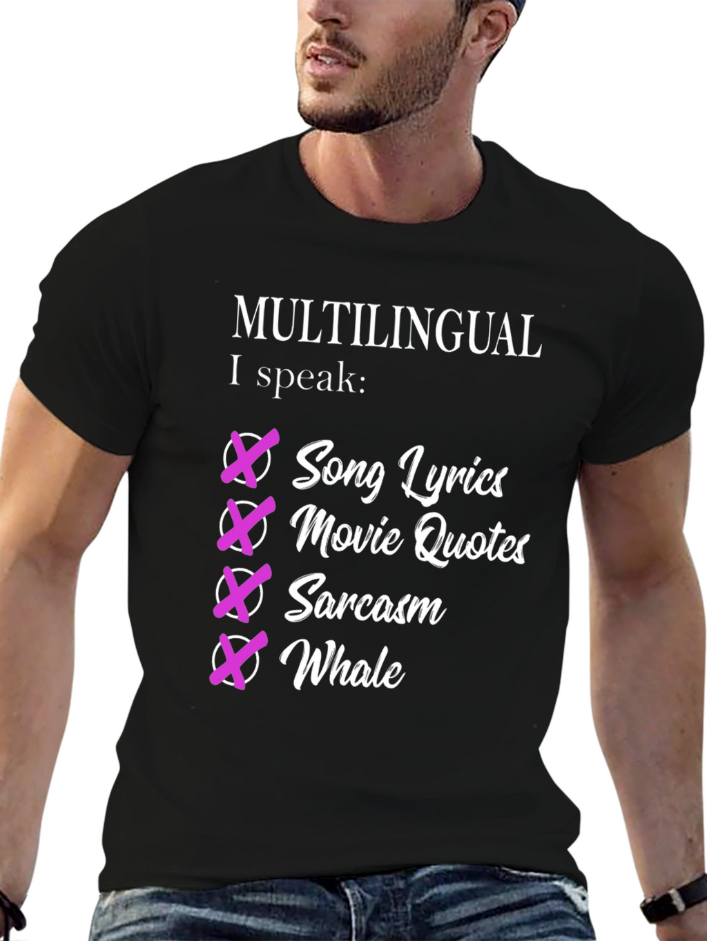 Multilingual Humorous Graphic T-Shirt