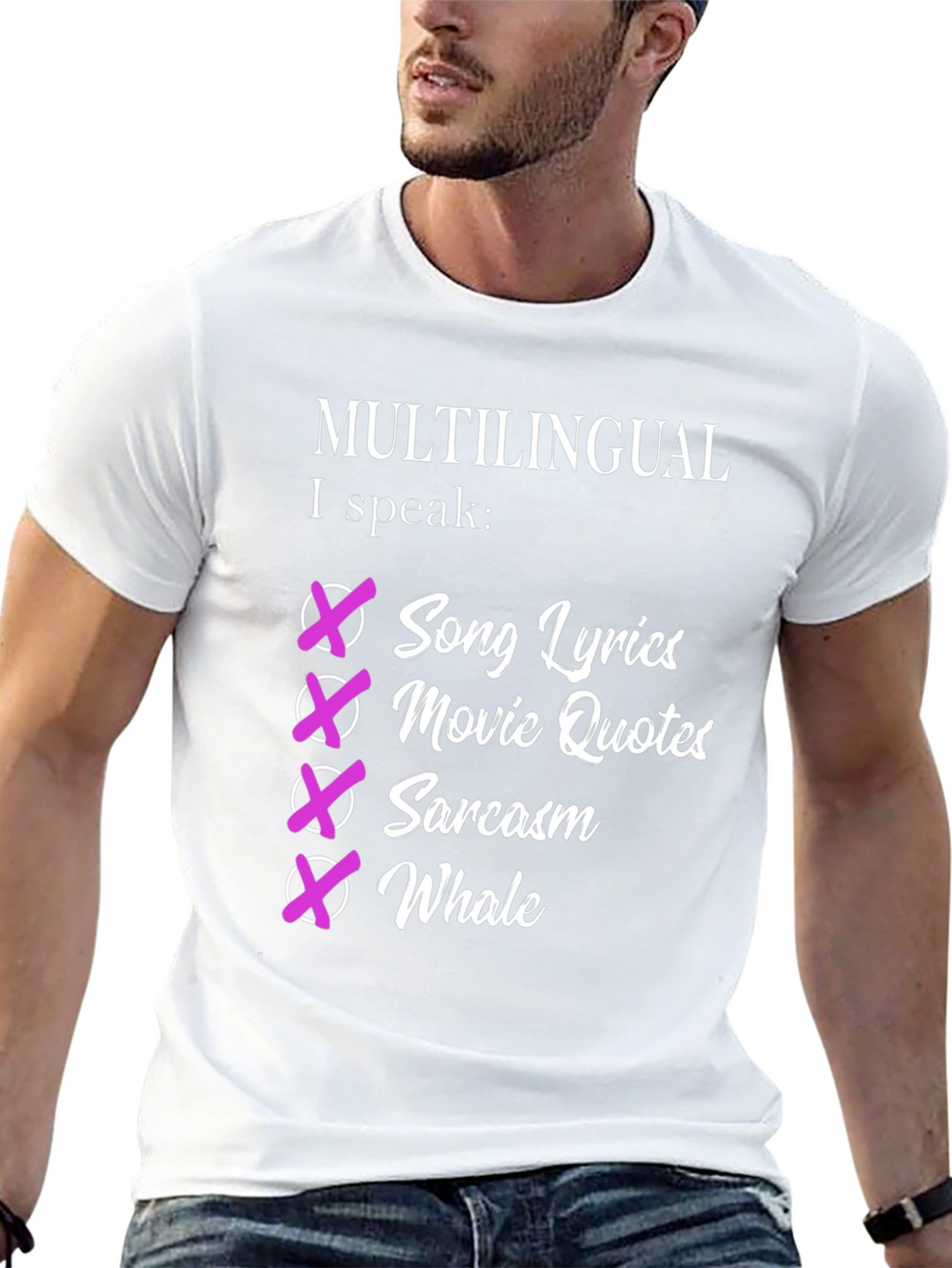 Multilingual Humorous Graphic T-Shirt