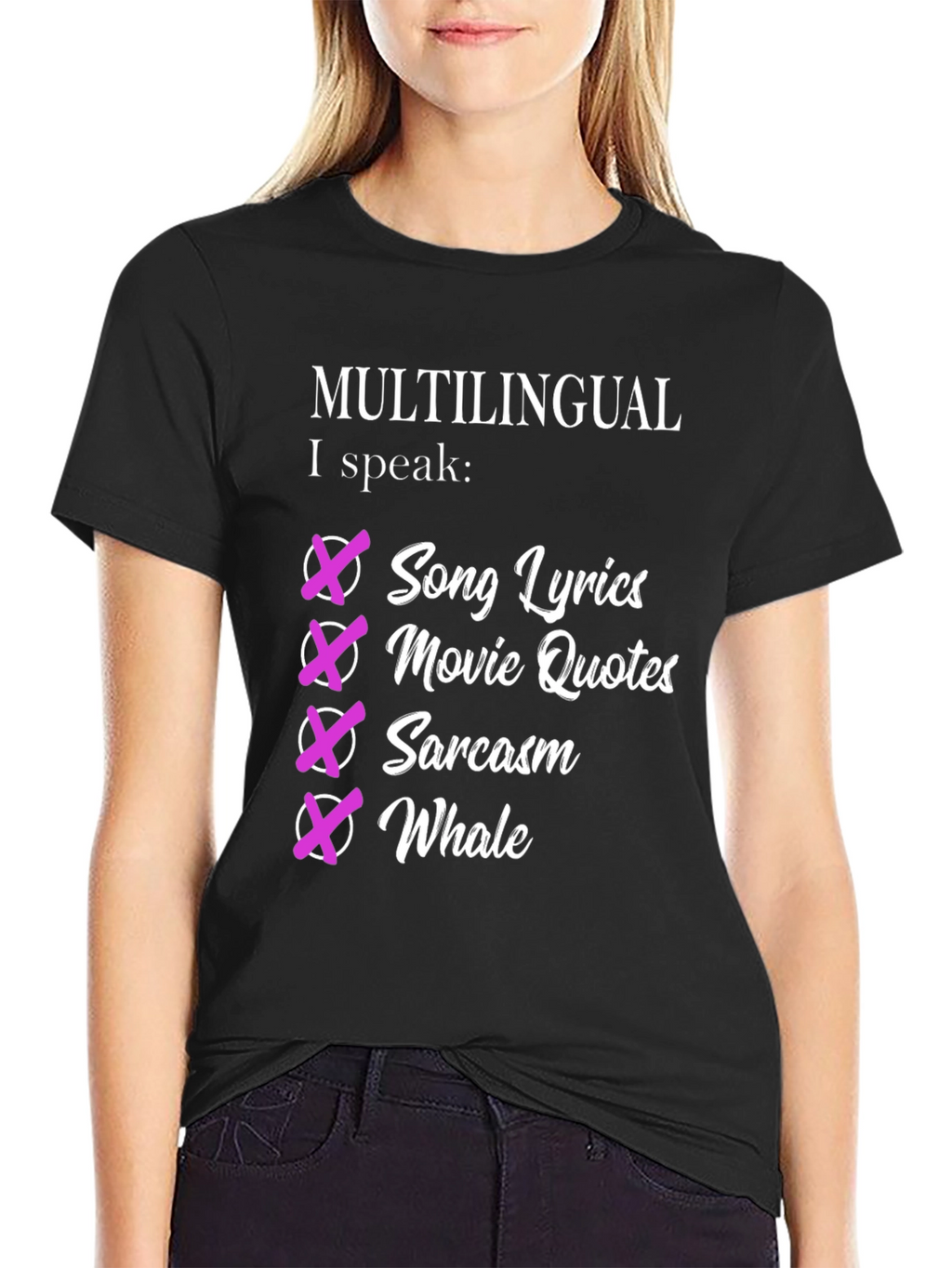 Multilingual Humorous Graphic T-Shirt