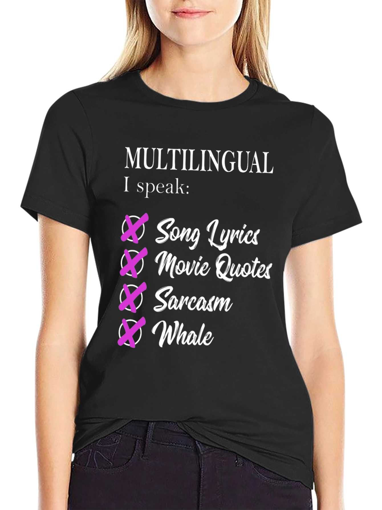 Multilingual Humorous Graphic T-Shirt