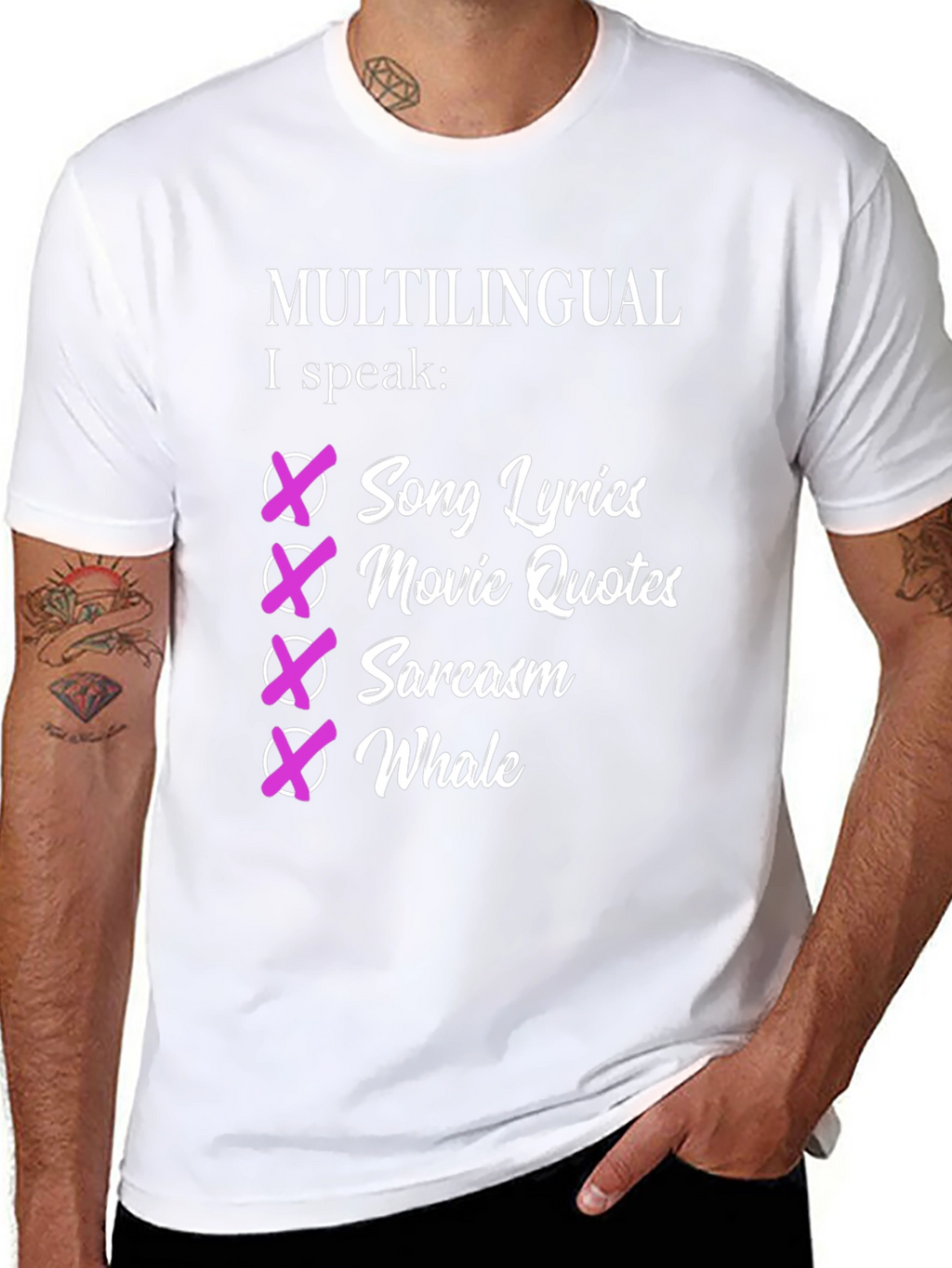 Multilingual Humorous Graphic T-Shirt