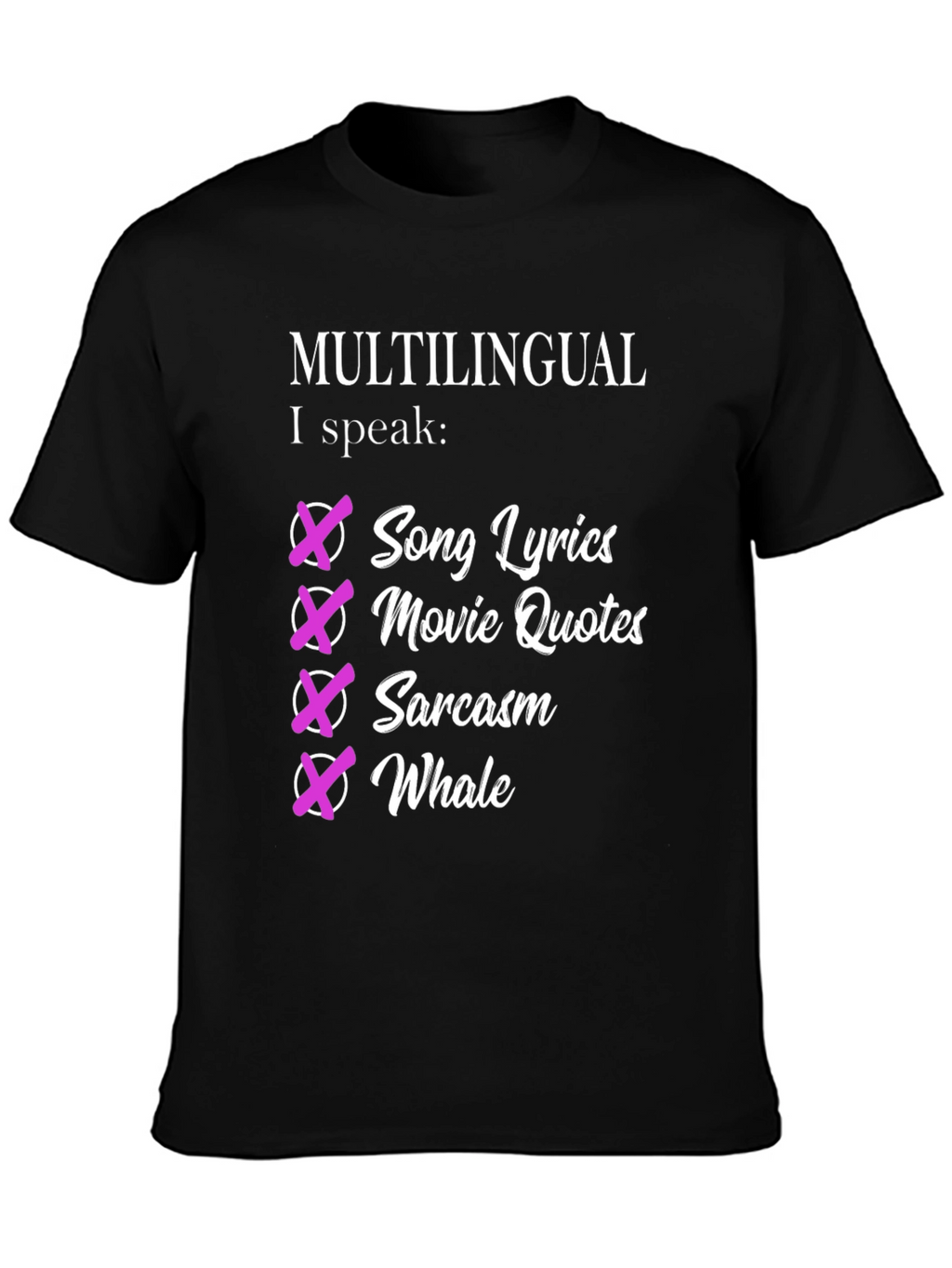 Multilingual Humorous Graphic T-Shirt