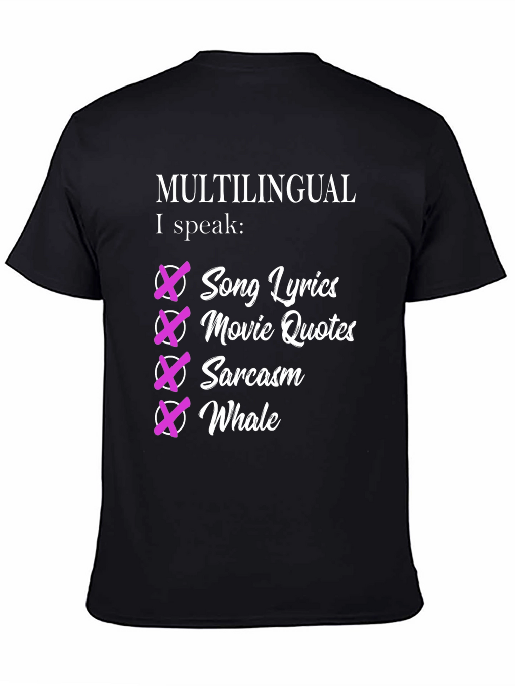 Multilingual Humorous Graphic T-Shirt