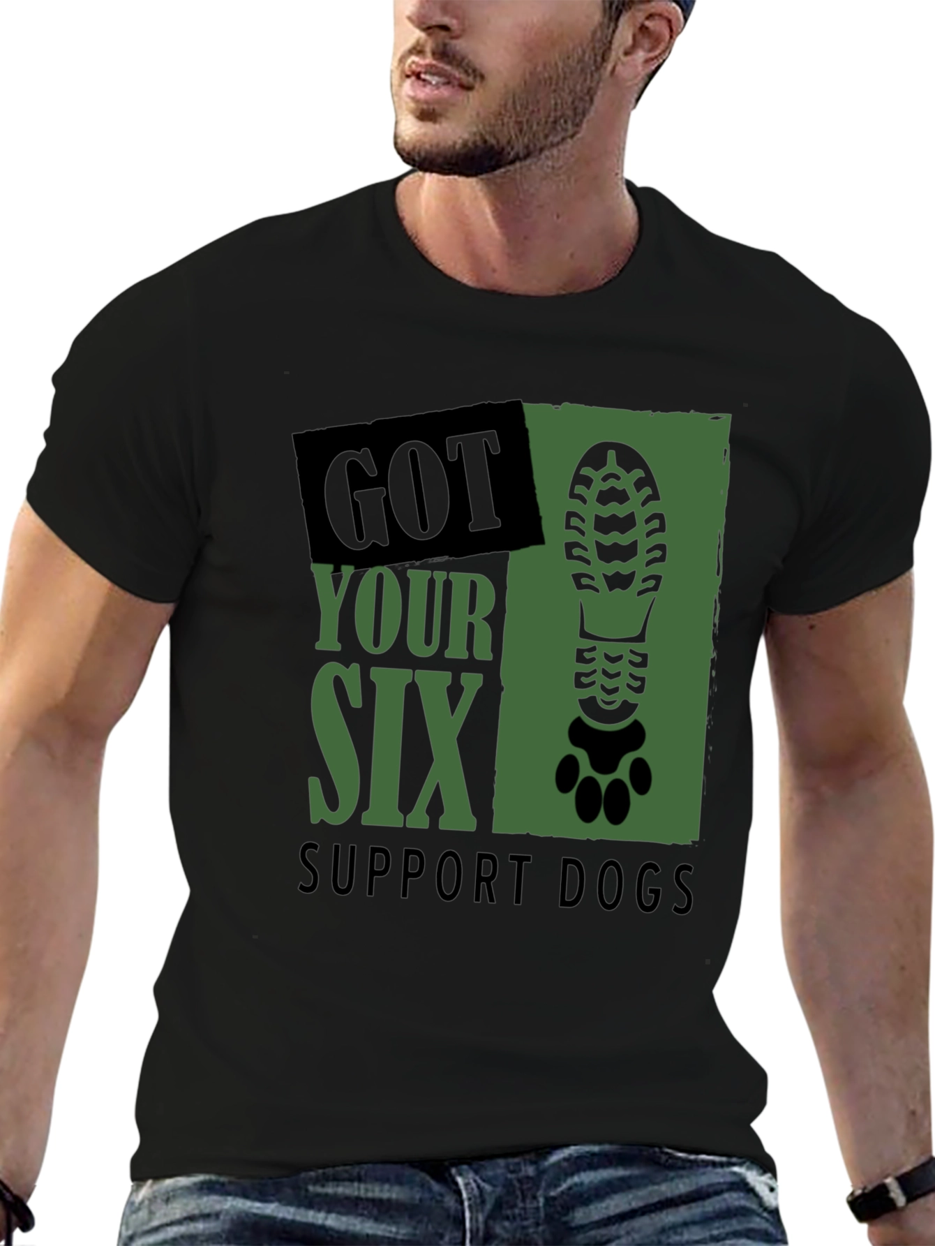 Got Your Six Support Dogs Graphic T-Shirt