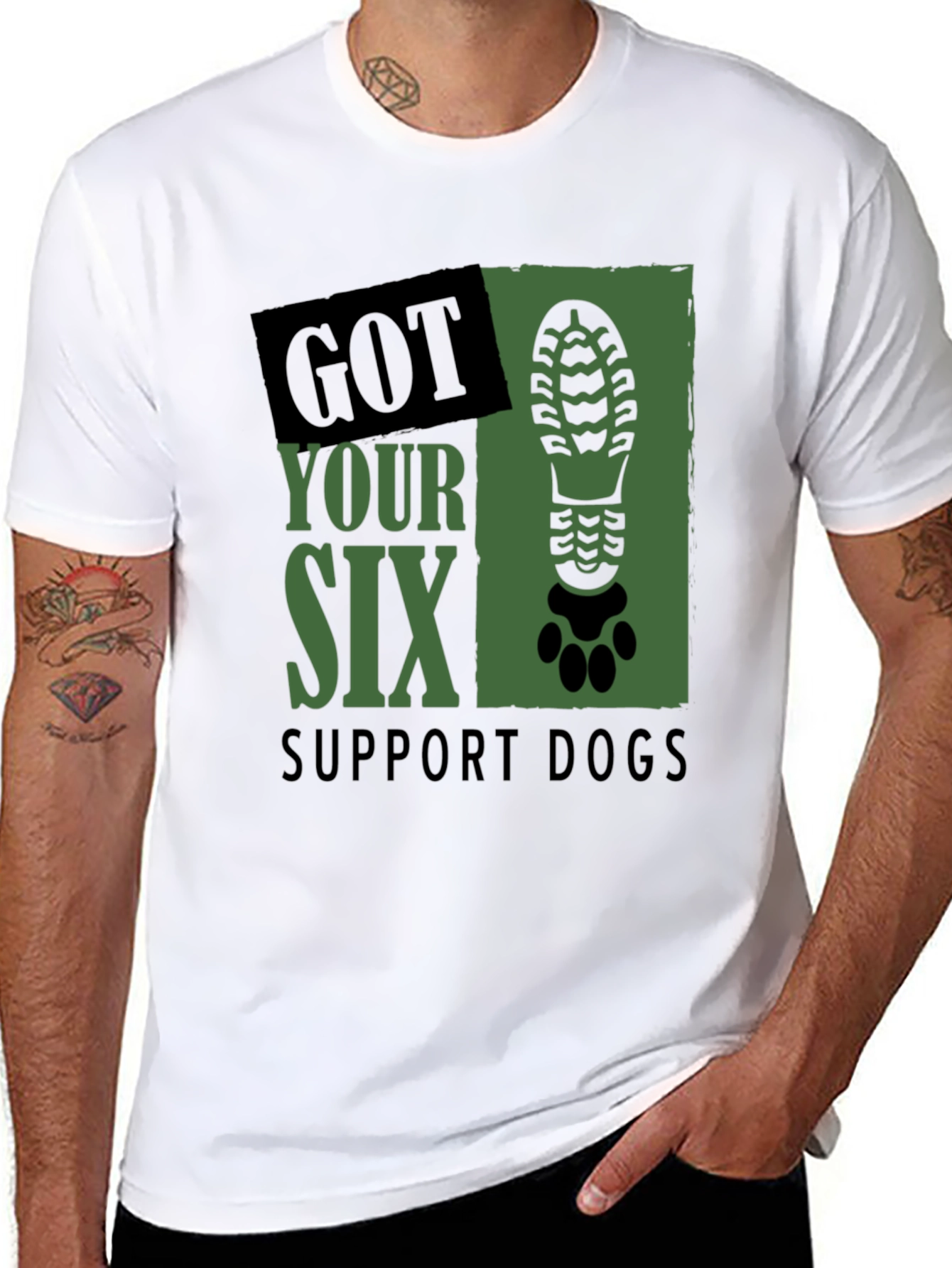 Got Your Six Support Dogs Graphic T-Shirt
