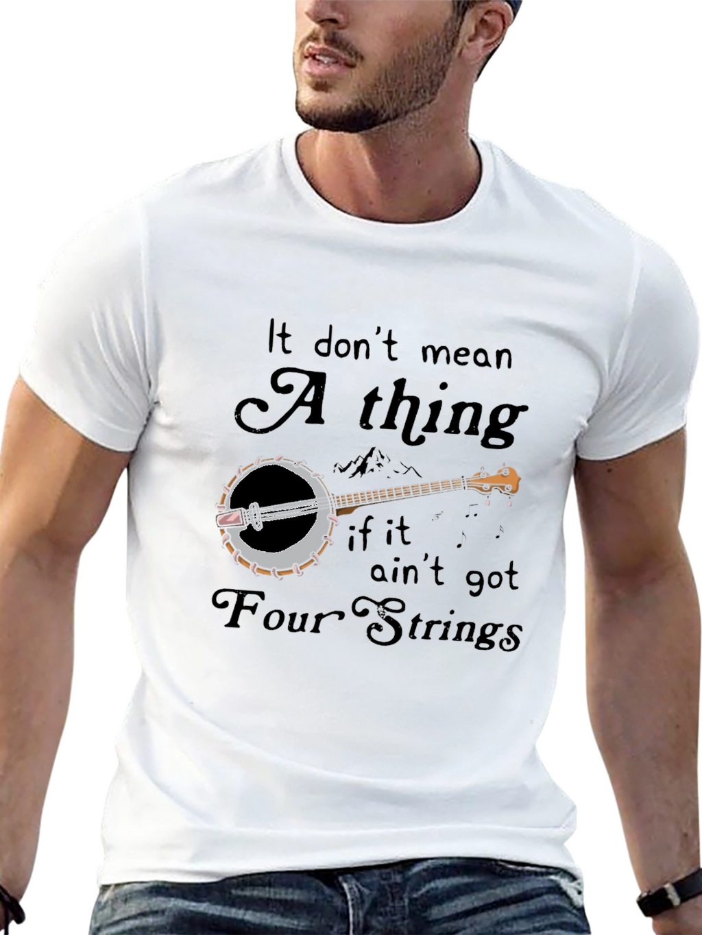 Four String Banjo Graphic T-Shirt