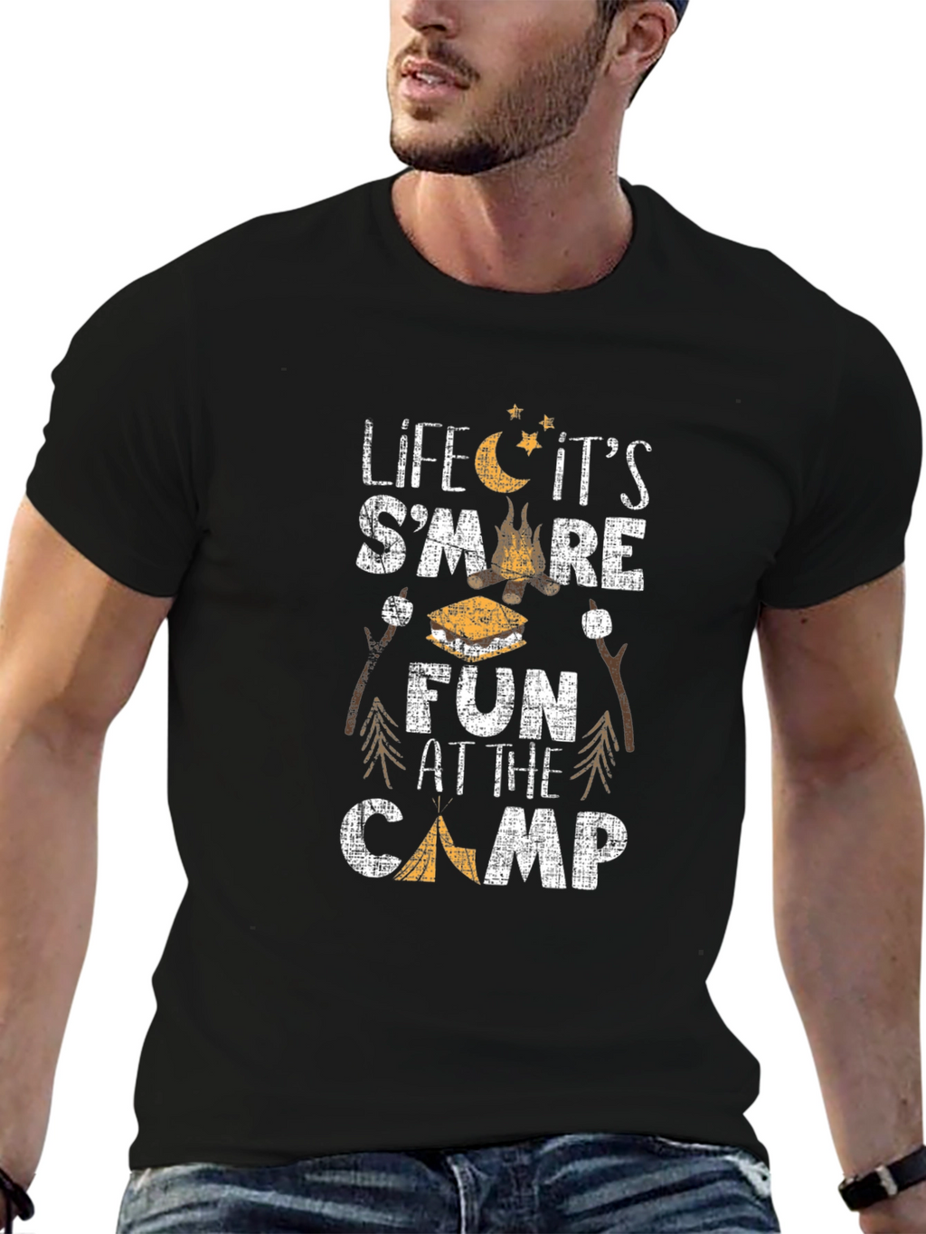 Camping Smore Fun Graphic T-Shirt