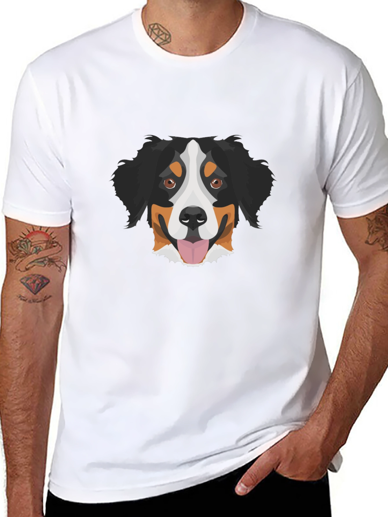Bernese Mountain Dog Graphic Tee - Black