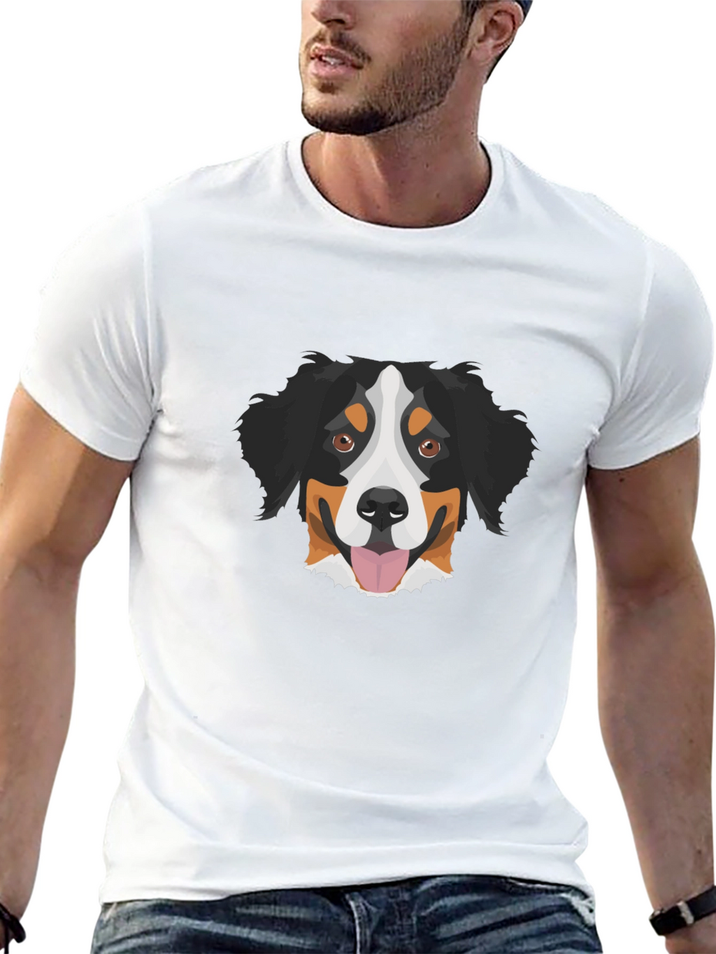 Bernese Mountain Dog Graphic Tee - Black