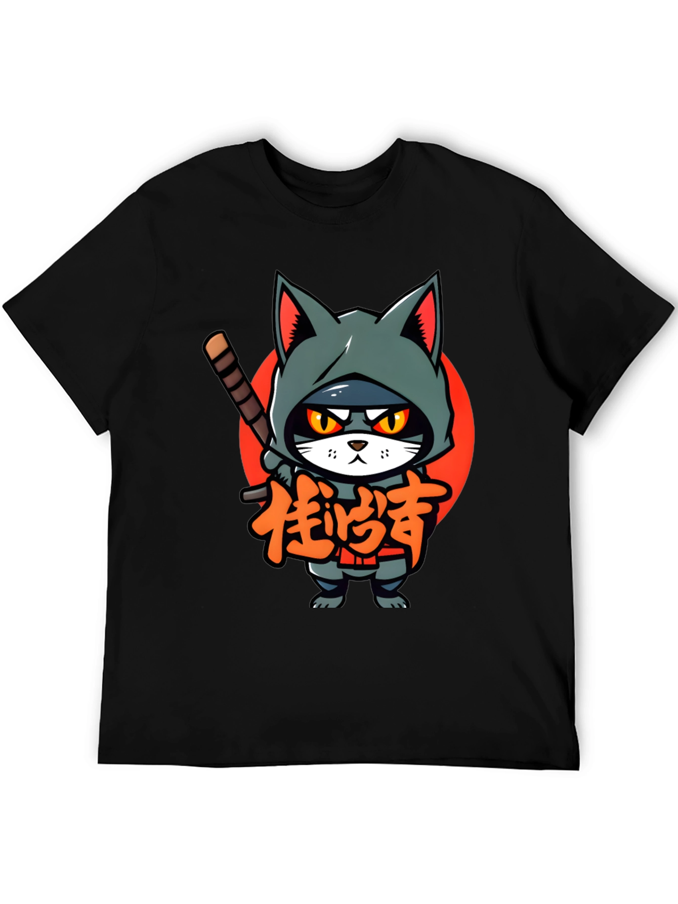 Ninja Cat Graphic Tee - Cool Cartoon T-Shirt