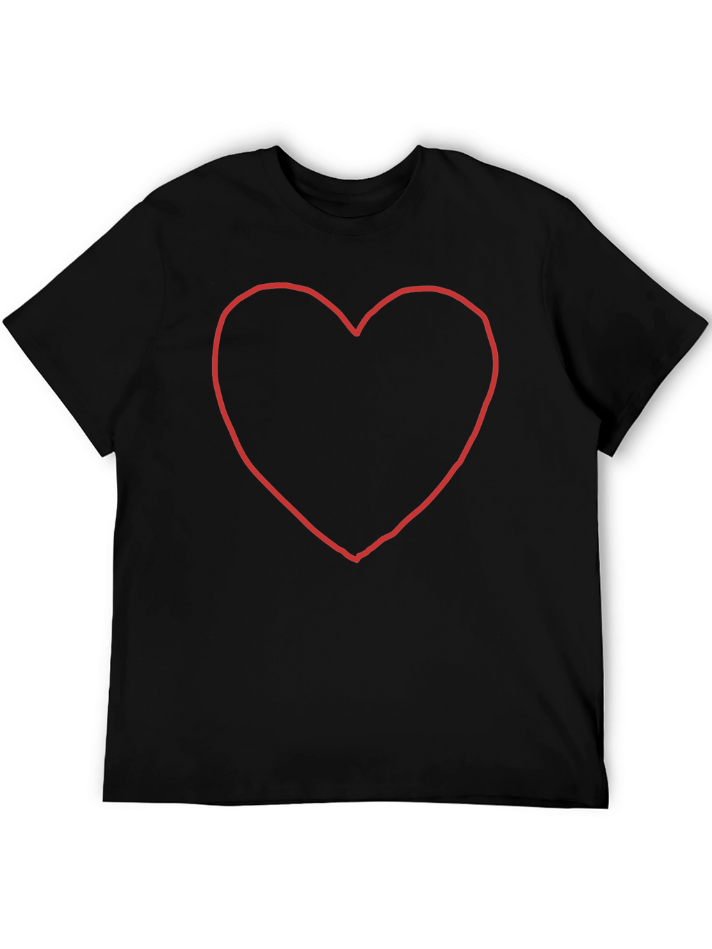 Black T-Shirt with Heart Outline